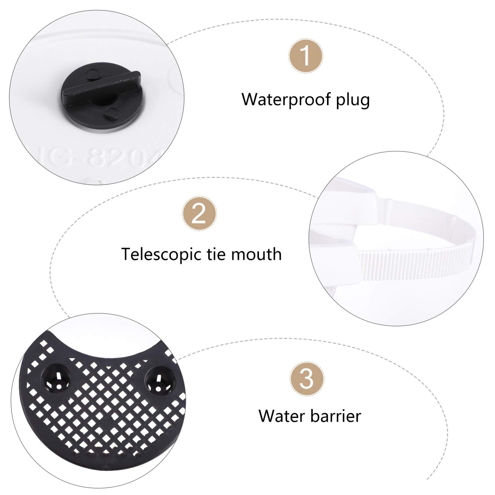 ABOOFAN Thick White Plastic Hanging Flower Pot - Wall Mounted Plant Holder for Indoor Plants, Half Round Wall Planter with Drainage Holes, Perfect for Kitchen Sink, Bathroom, Balcony & Home Decor