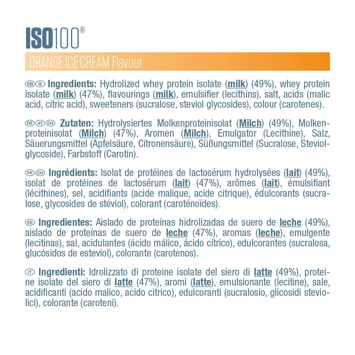 Dymatize ISO 100 Hydrolyzed Whey Protein Isolate Powder - Orange Ice Cream Flavor 4.85lb (2.2kg) for Post-Workout Recovery & Muscle Growth | Gym Supplement for Athletes & Bodybuilders
