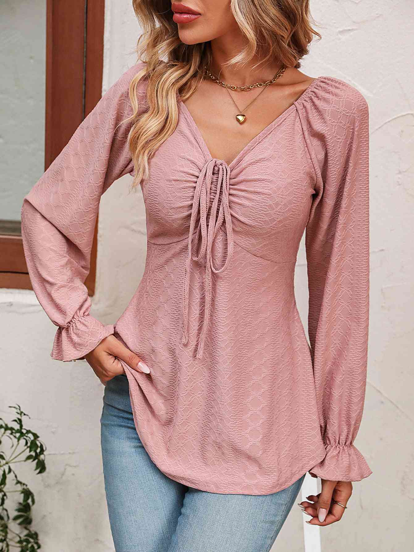 Stylish Puff Sleeve Resort Top for Women - Flowy Vacation Blouse with Elastic Cuffs - Perfect for Beach Getaways, Summer Travel & Boho Fashion