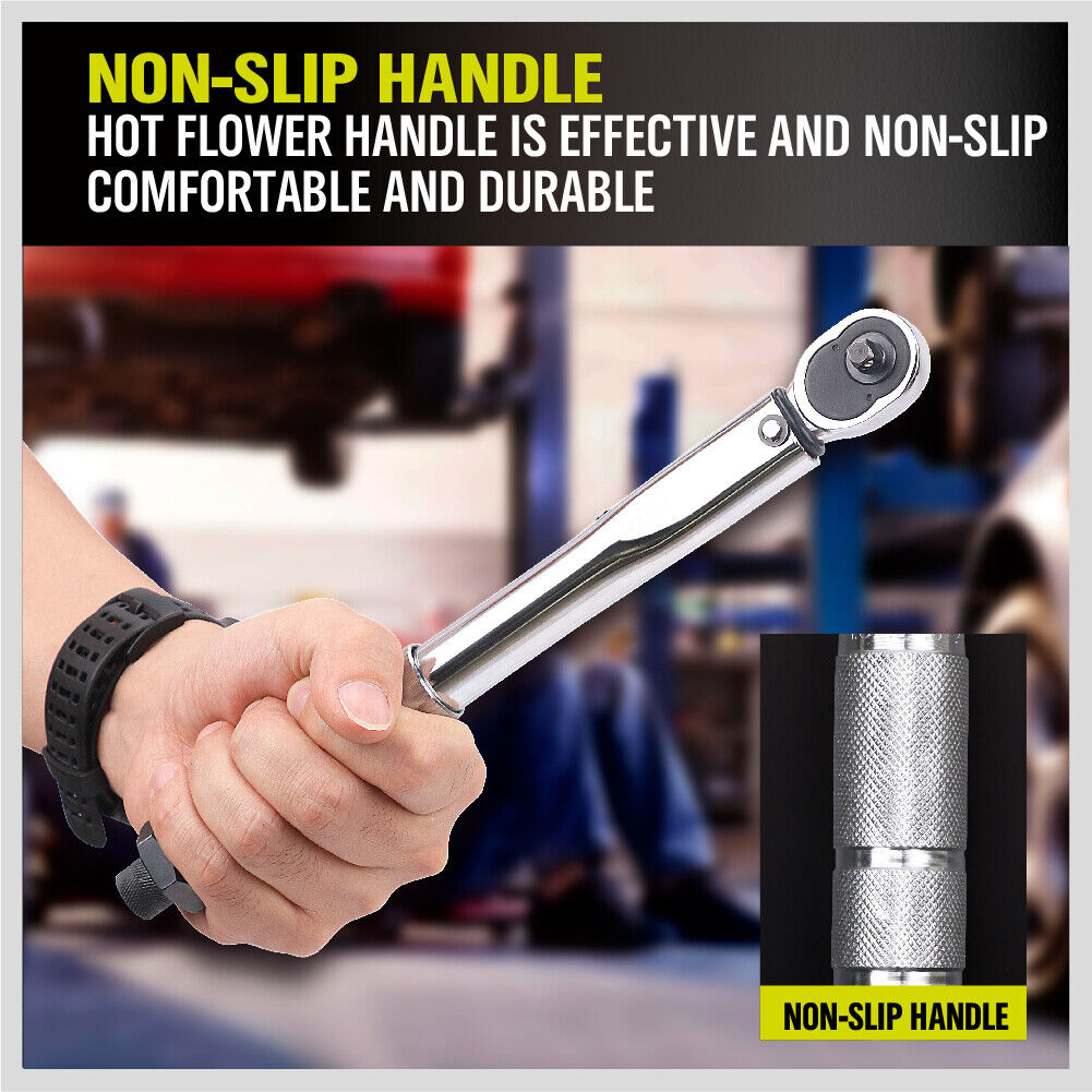 1/4 Drive Click Torque Wrench 5-25NM Adjustable Ratchet Spanner - Precision Hand Tool for Automotive Repair, Bicycle Maintenance & DIY Projects