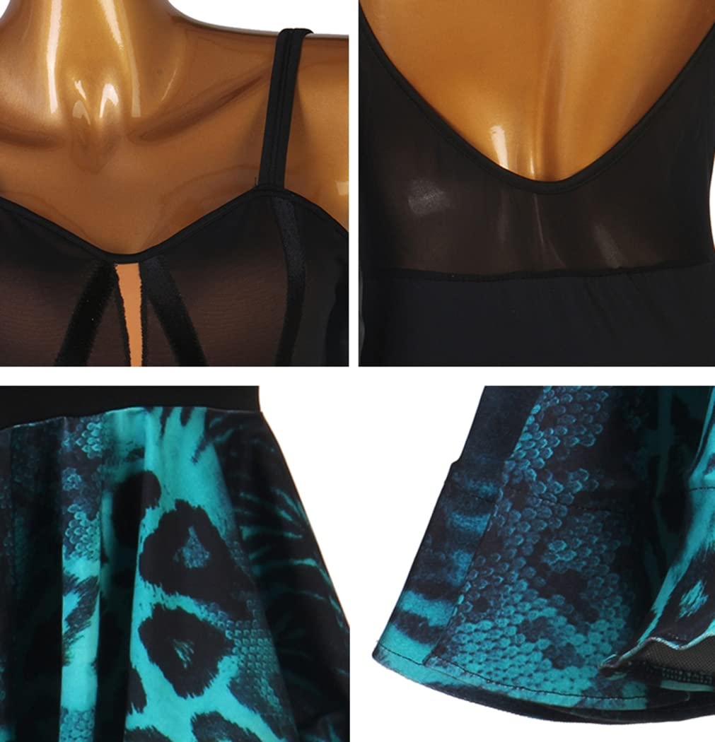 Strapless Latin Dance Dress for Women - Salsa, Tango, Cha Cha Performance & Training Costume - Spandex Party, Competition, Stage Show Outfit
