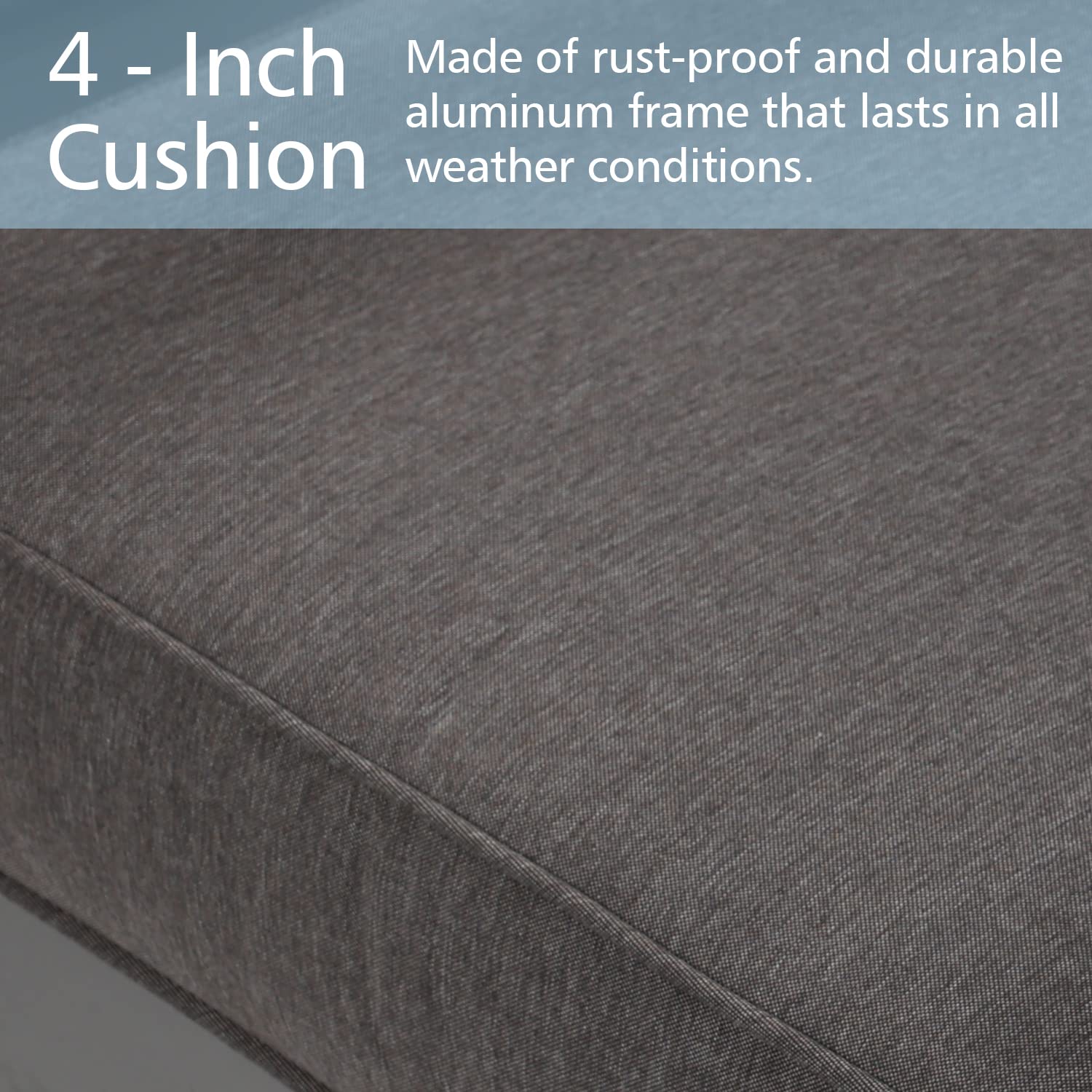 BPS Outdoor Loveseat Sofa - Durable Aluminum All-Weather Resistant Deep Seat Conversation Set with Thick Cushions for Patio, Deck, or Backyard - Perfect for Relaxing, Entertaining, and Outdoor Gatherings