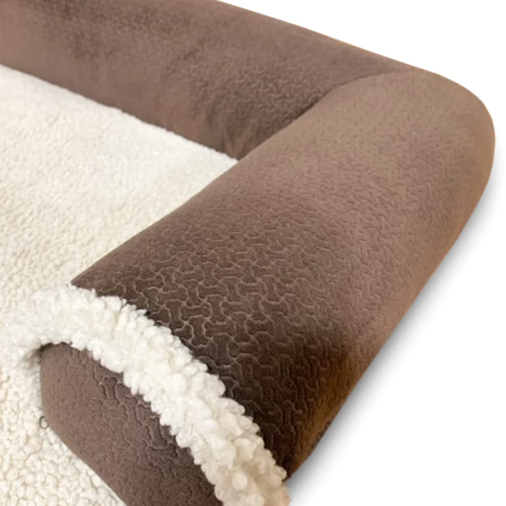 King Size Orthopedic Dog Bed for Large Dogs & Cats - Plush Microsuede & Sherpa Sofa-Style Pet Bed with Removable Washable Cover | Perfect for Living Room, Bedroom & Pet-Friendly Spaces