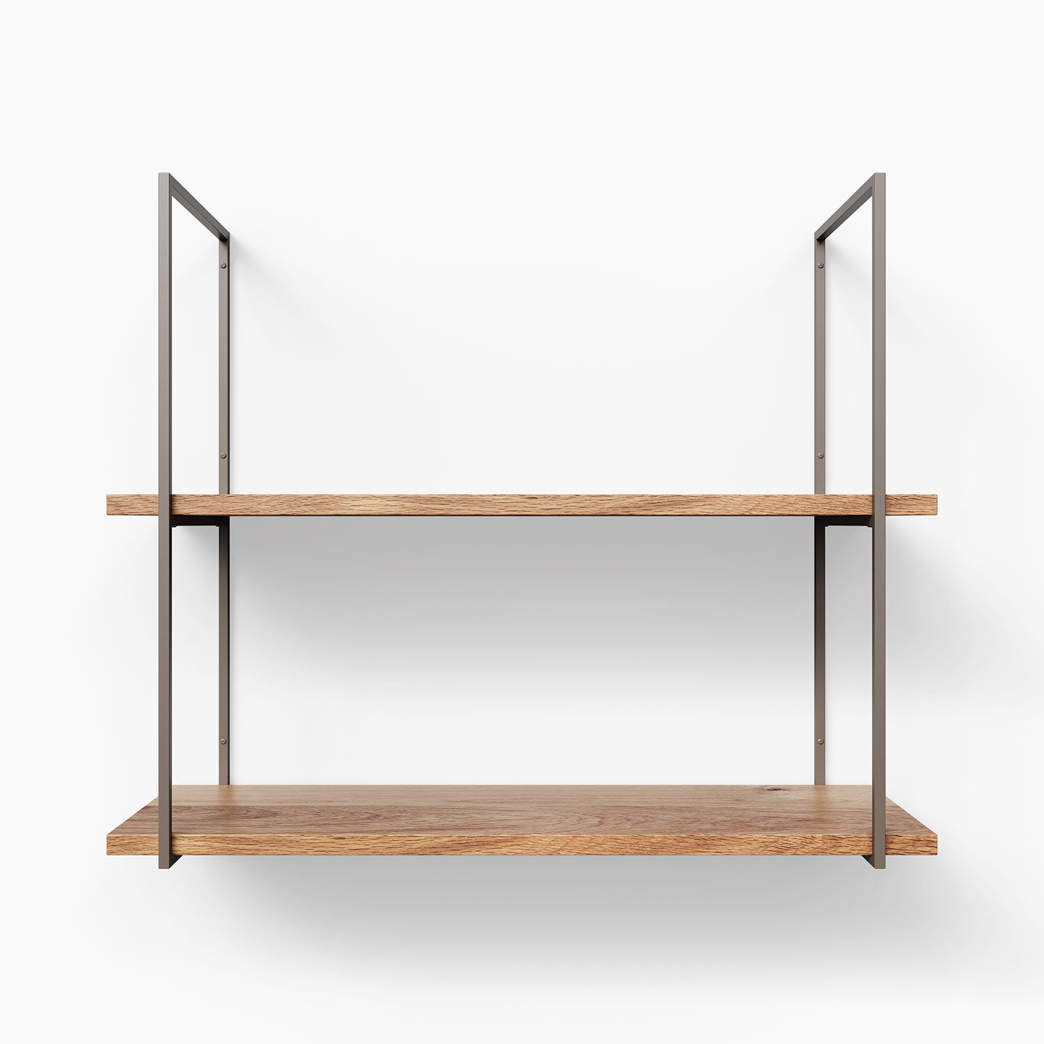 Lloyd White Oak 2 Tiered Shelf - Rustic Wood Wall Mounted Storage Shelf for Bathroom, Kitchen & Living Room Decor