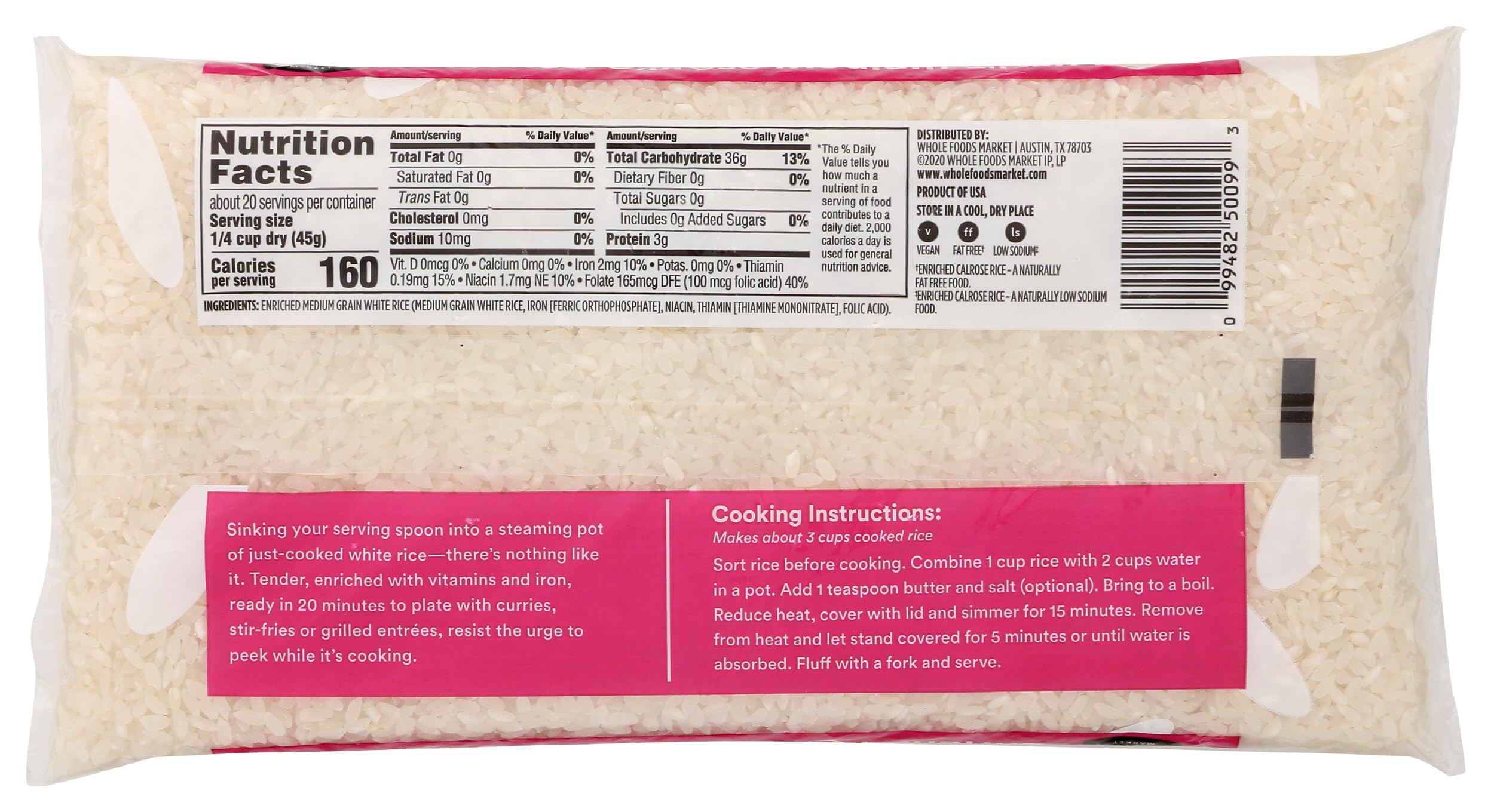 365 by Whole Foods Market, Organic Medium Grain Calrose Rice, Enriched with Vitamins, 32 Ounce (Pack of 1) - Perfect for Sushi, Rice Bowls, and Asian Cuisine