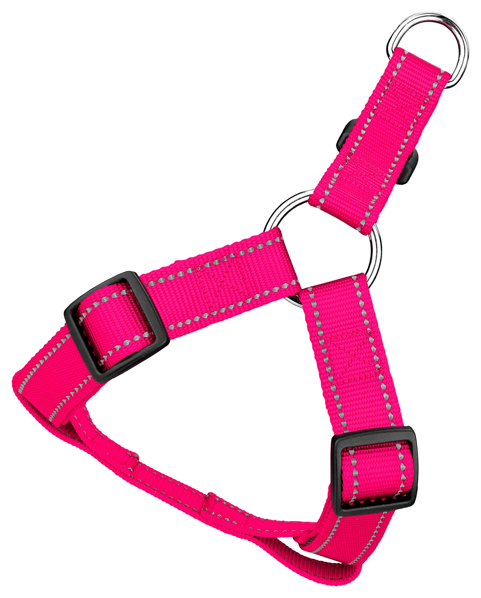 Country Brook Petz - Hot Pink Reflective Nylon Step-in Dog Harness for Small Dogs - Perfect for Night Walks & Outdoor Safety