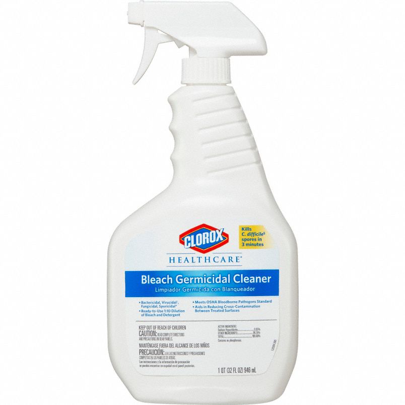 Clorox Germicidal Bleach Cleaner & Disinfectant - 32 oz (6 Pack) | Kills 99.9% of Germs & Viruses | Ideal for Kitchen, Bathroom, Laundry & Surface Disinfection