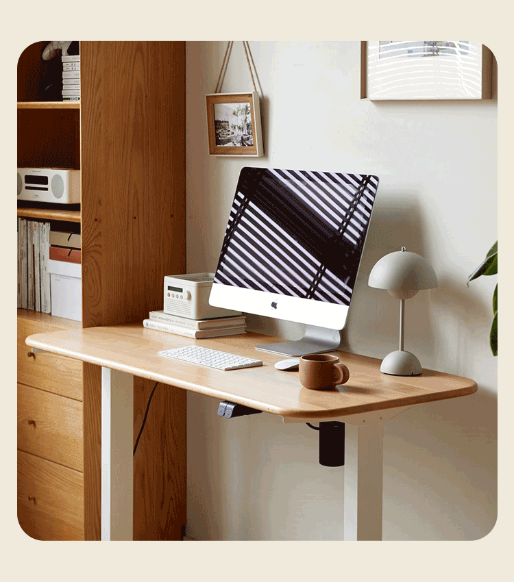 Ergonomic Beech Solid Wood Smart Electric Height Adjustable Standing Desk - Perfect for Home Office, Gaming & Workspace Productivity