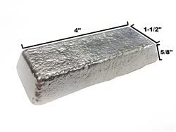 RotoMetals 99.9% Pure Whole Tin Ingot for Casting, Jewelry Making & DIY Metal Projects - High-Quality Metal Alloy Ingots