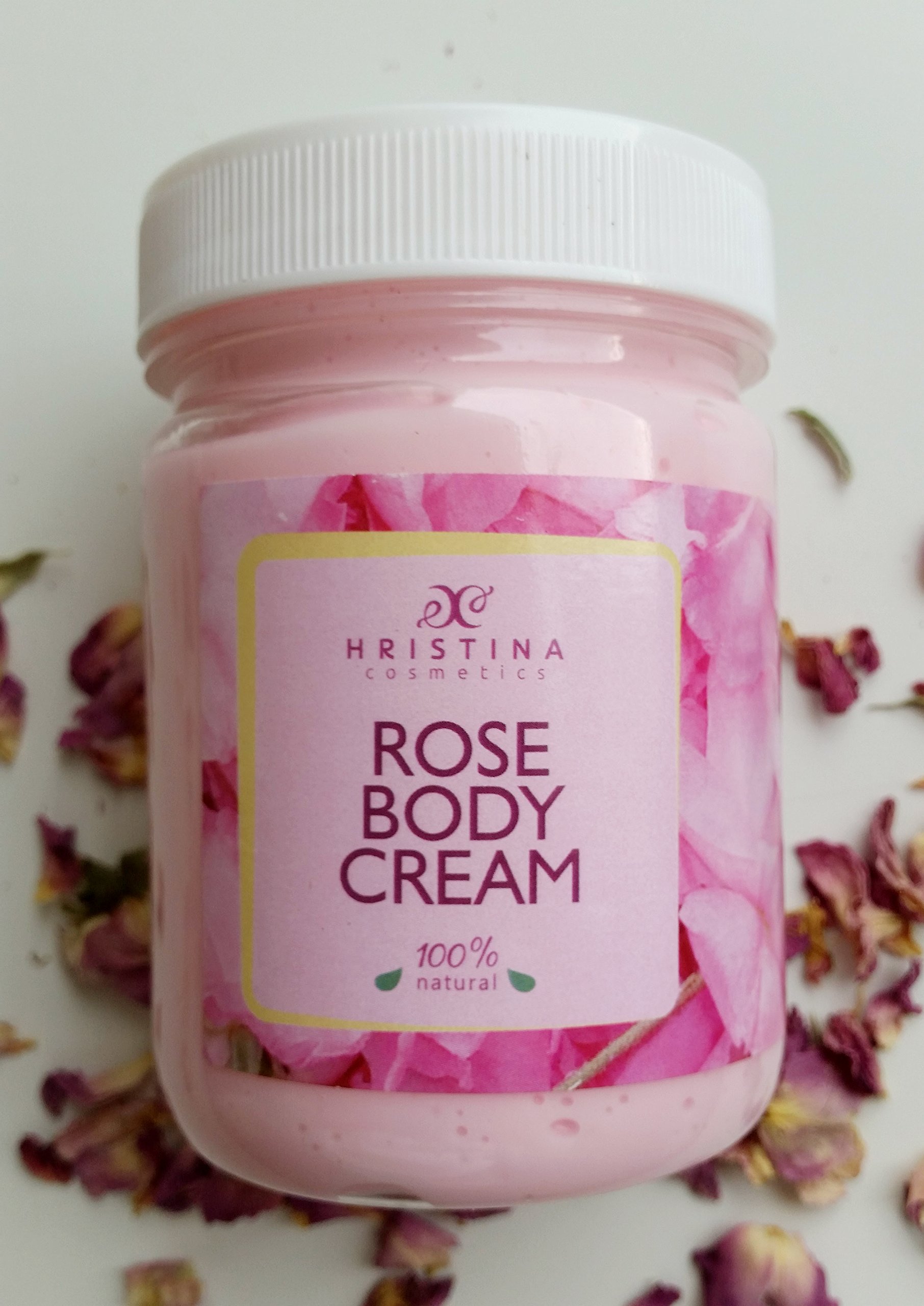 100% Natural Bulgarian Rose Water Moisturizing Body Cream with Real Rose Aroma - Hydrating & Soothing for Dry Skin, Perfect for Daily Skincare & Spa Relaxation
