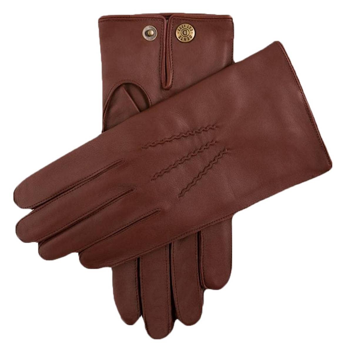 Premium Men's Burford Cashmere-Lined Leather Gloves - English Tan Color | Winter Warmth & Luxury | Perfect for Business, Driving & Outdoor Activities