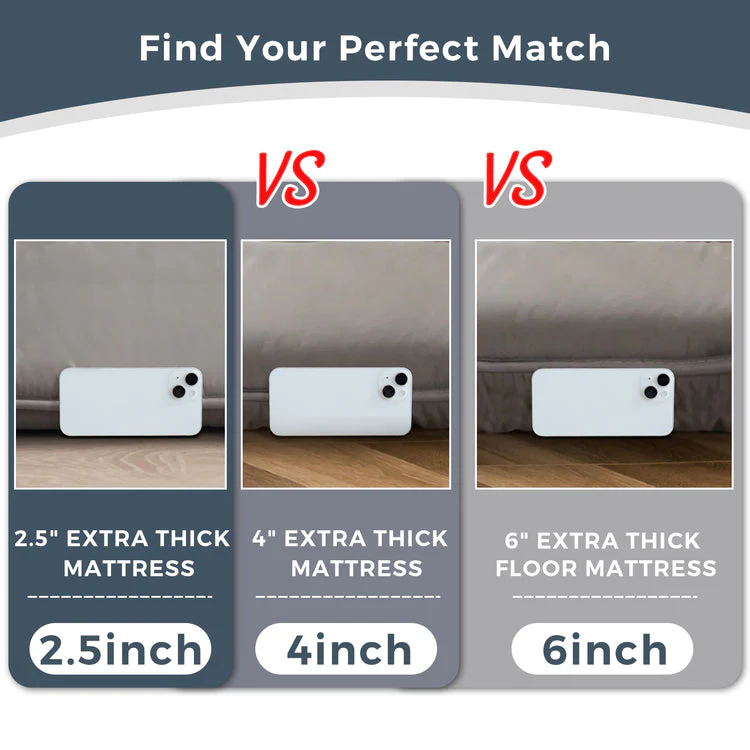 MAXYOYO Charcoal Grey Japanese Futon Mattress - Foldable Floor Mattress for Guest Bed, Camping & Small Spaces | Comfortable & Space-Saving Sleeping Solution