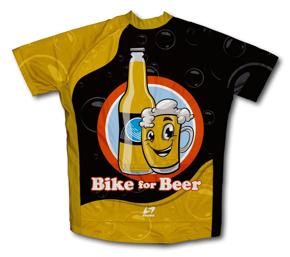 ScudoPro Men's Short Sleeve Cycling Jersey - Breathable Bike Shirt for Beer Rides & Casual Cycling - Perfect for Road Biking, Commuting & Outdoor Adventures