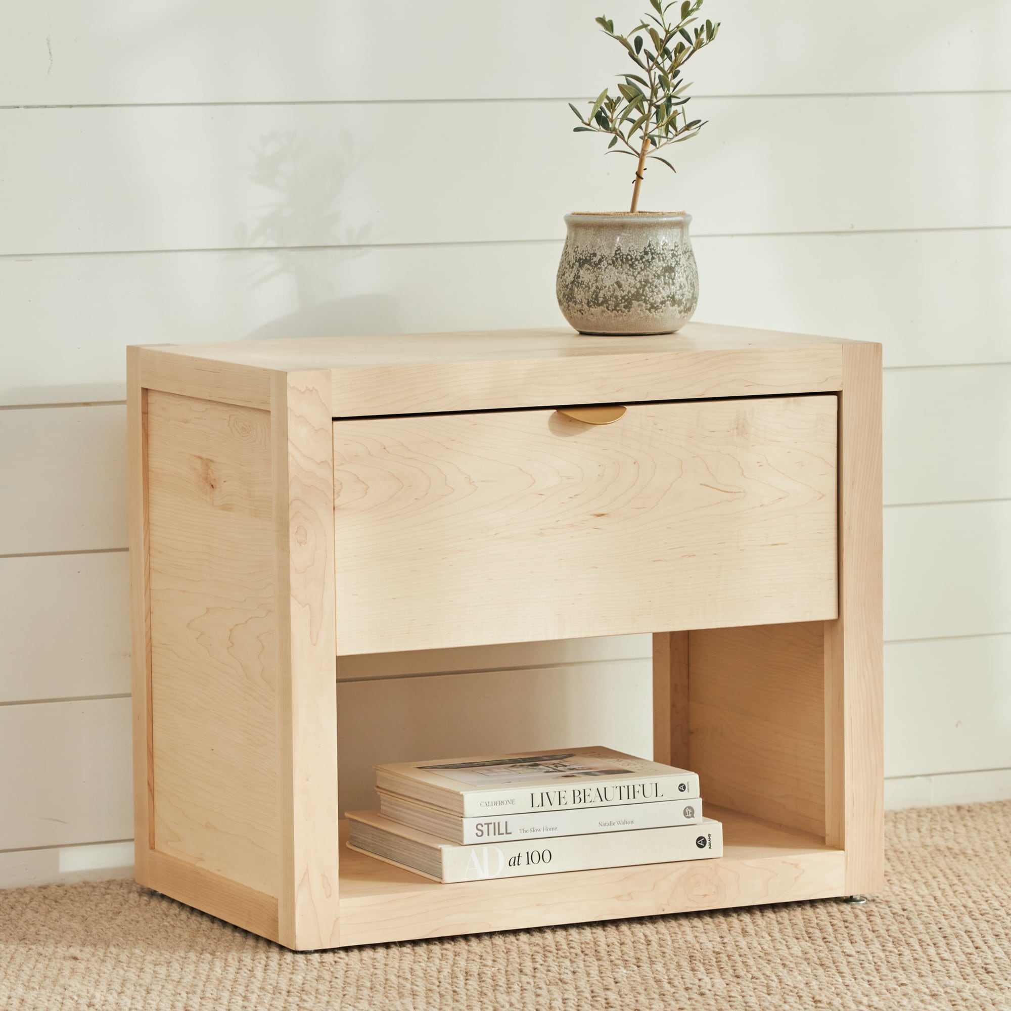 Malibu Wood Nightstand - Modern Bedside Table with Drawer, Solid Wood Bedroom Furniture for Home Decor | Perfect for Bedrooms, Guest Rooms, and Apartments