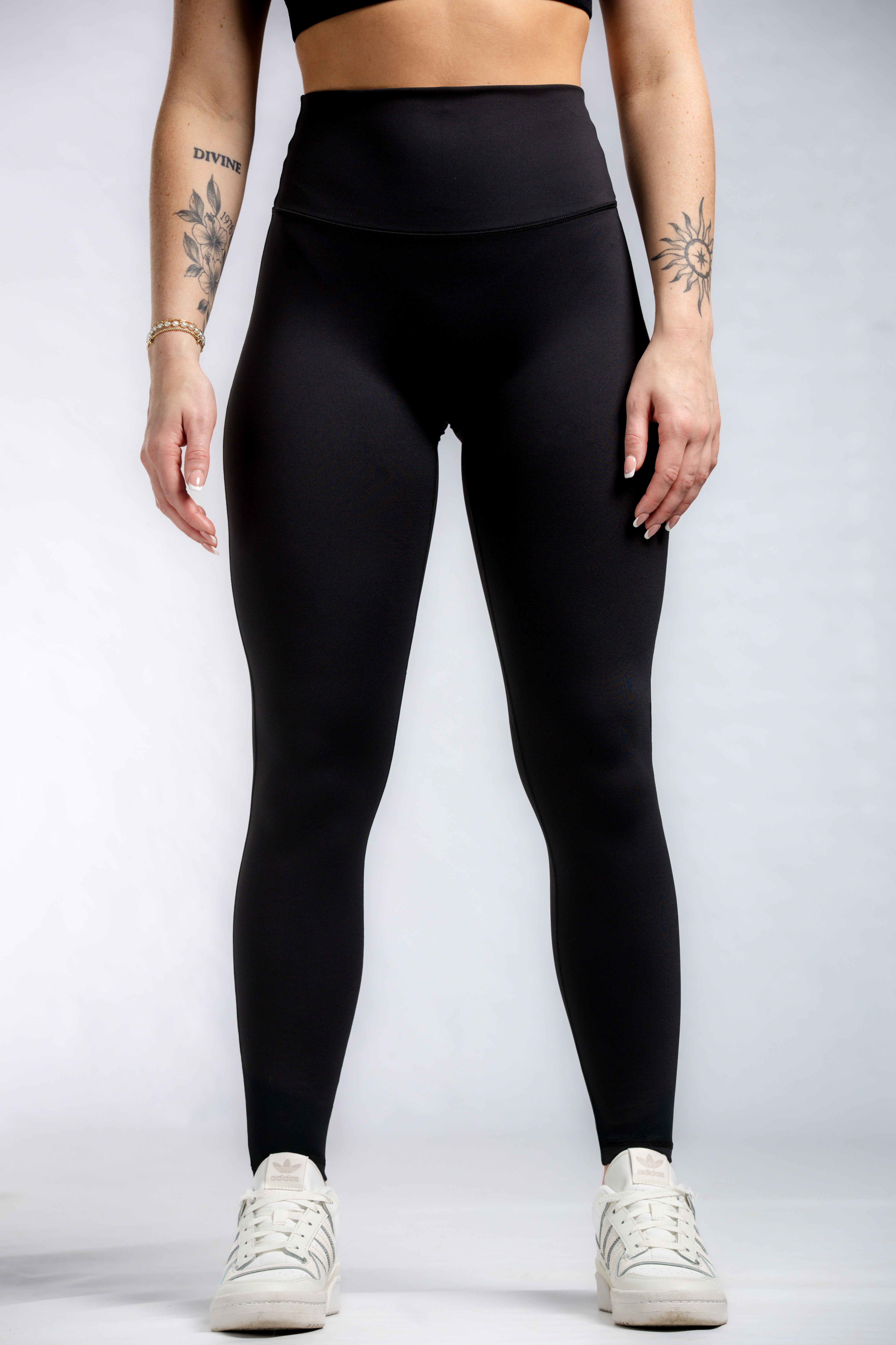 Empowered High-Waisted Yoga Leggings for Women - Black | Comfortable & Stretchy Workout Pants for Yoga, Gym & Running