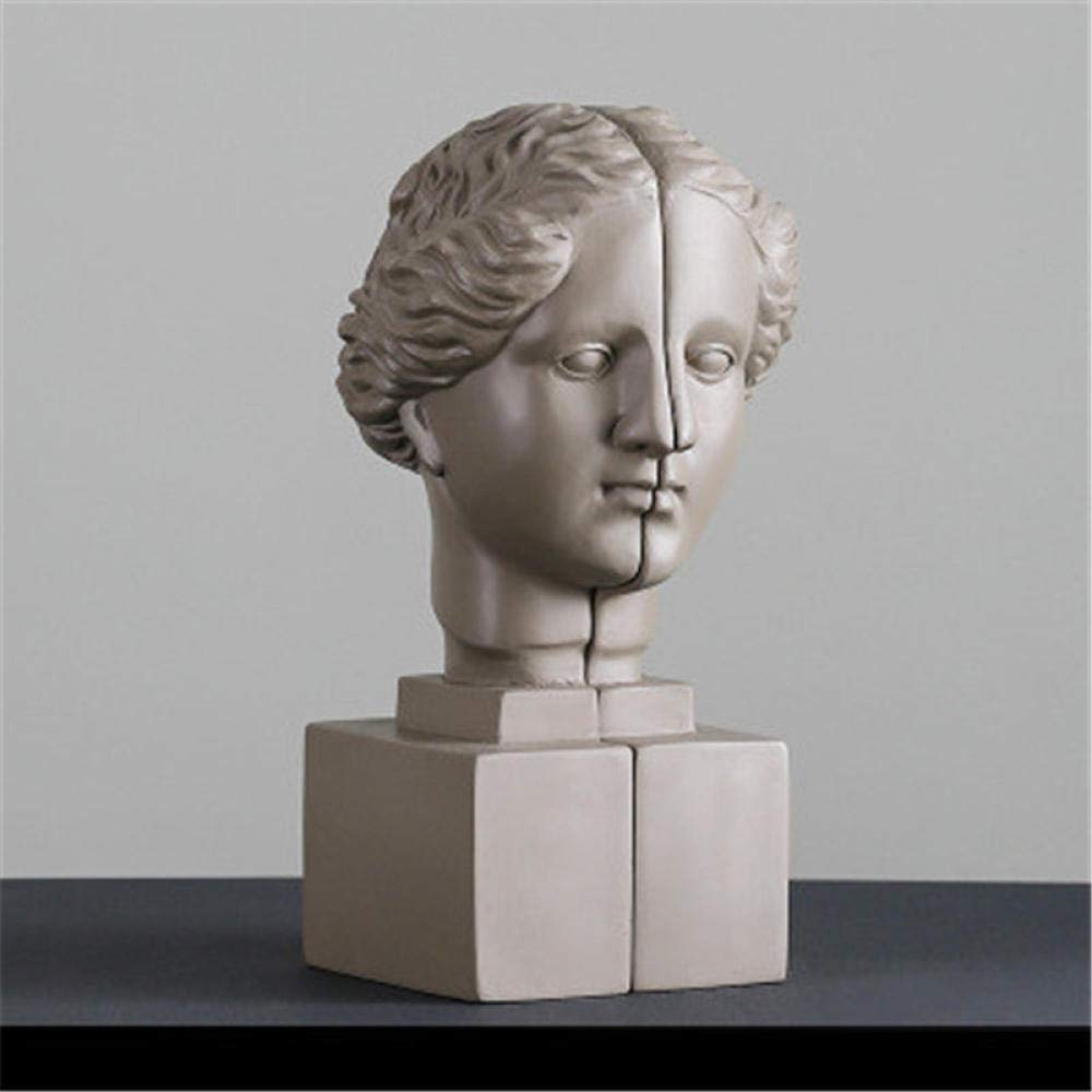 Roman Mythology & Norse Style Goddess Head Resin Bookends - Office Desktop Decoration, Creative Book Ends for Home & Study Room Decor - Perfect for Bookshelves, Desks, and Gift Giving