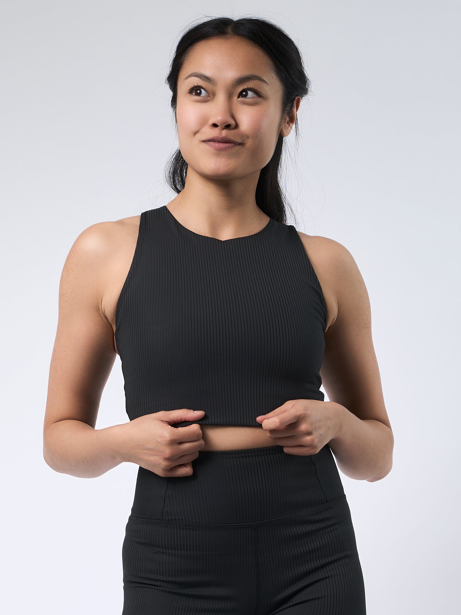 Girlfriend Collective Rib Dylan Bra - High Support Sports Bra for Women - Black - Perfect for Yoga, Running & Gym Workouts