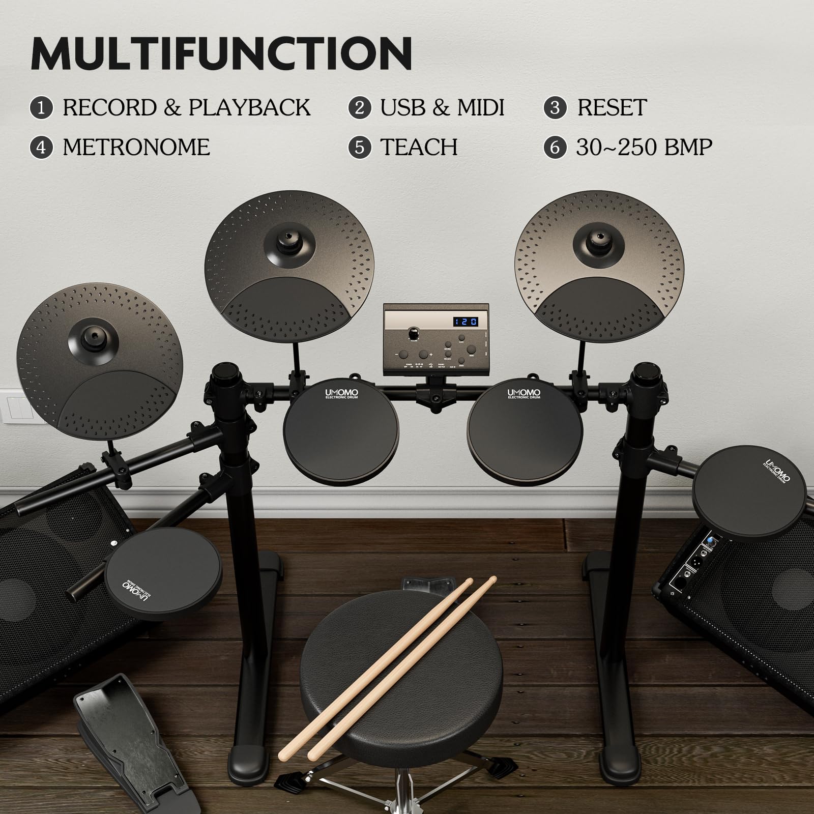 UMOMO Electric Drum Set - 10