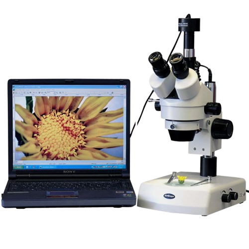 Amscope SM-2TZ 10M 3.5X-90X Stereo Zoom Microscope with Dual Halogen Lights & 10MP Camera - Professional Lab, Jewelry Inspection, Coin Collecting & Scientific Research Tool