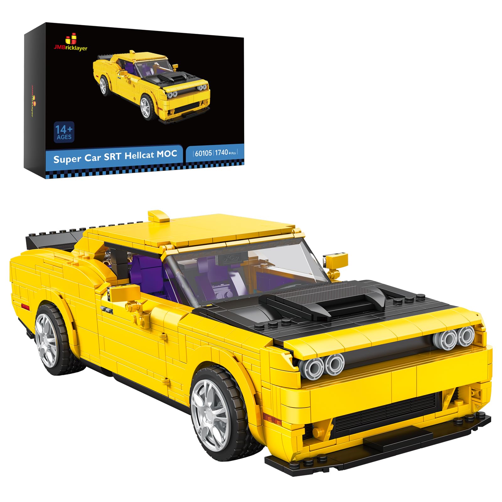JMBricklayer Muscle Sports Racing Car Building Blocks - 1,740 Piece Technic Model Kit for Adults & Teens 14+ | Collectible Scale Model Car Set | Perfect Gift for Car Enthusiasts & Builders | Great for Home Display, Office Decor & Stress Relief