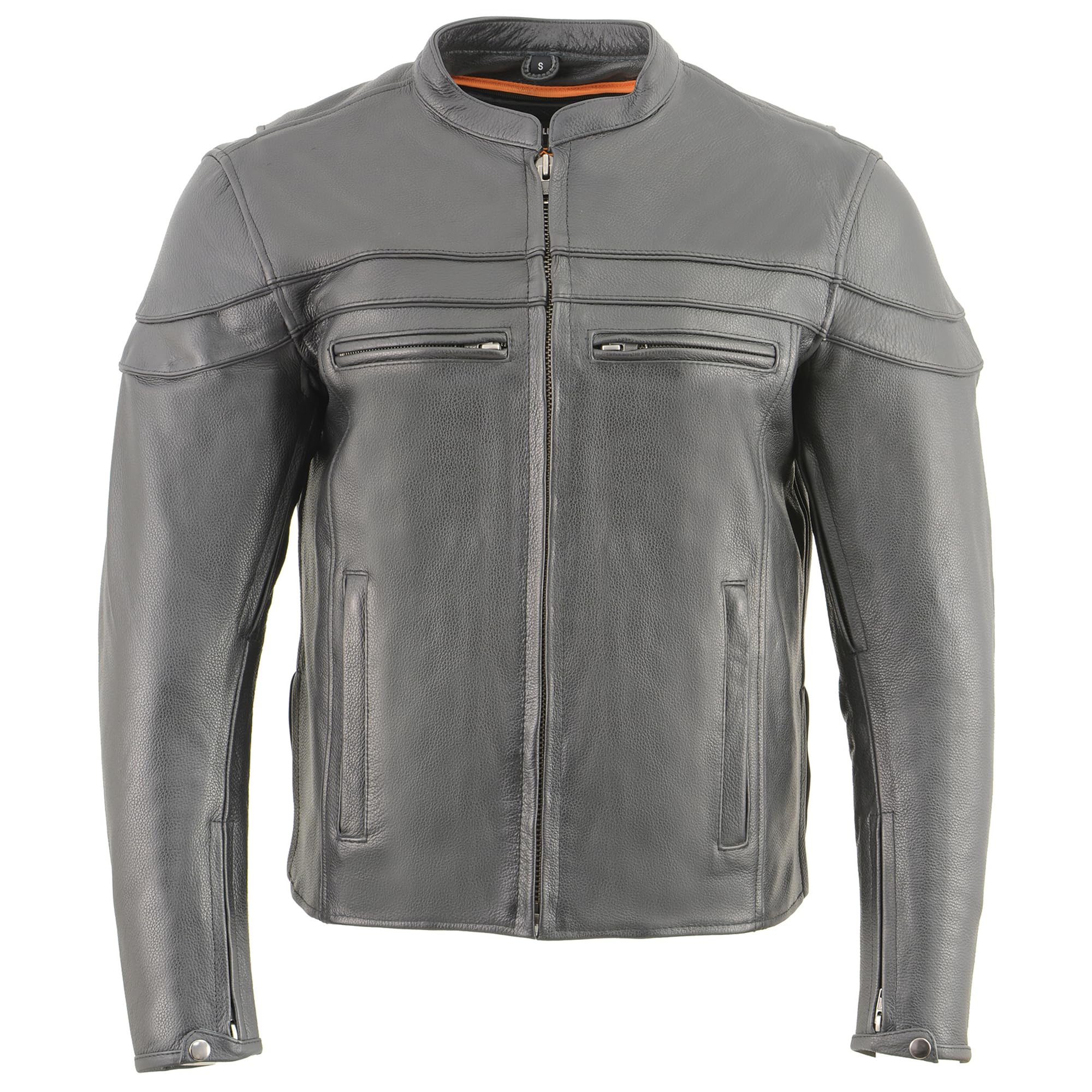 Milwaukee Leather SH1408 Men's Black Vented Motorcycle Jacket - Sporty Crossover Design for Scooter & Bike Riders - Perfect for Urban Commuting & Adventure Riding