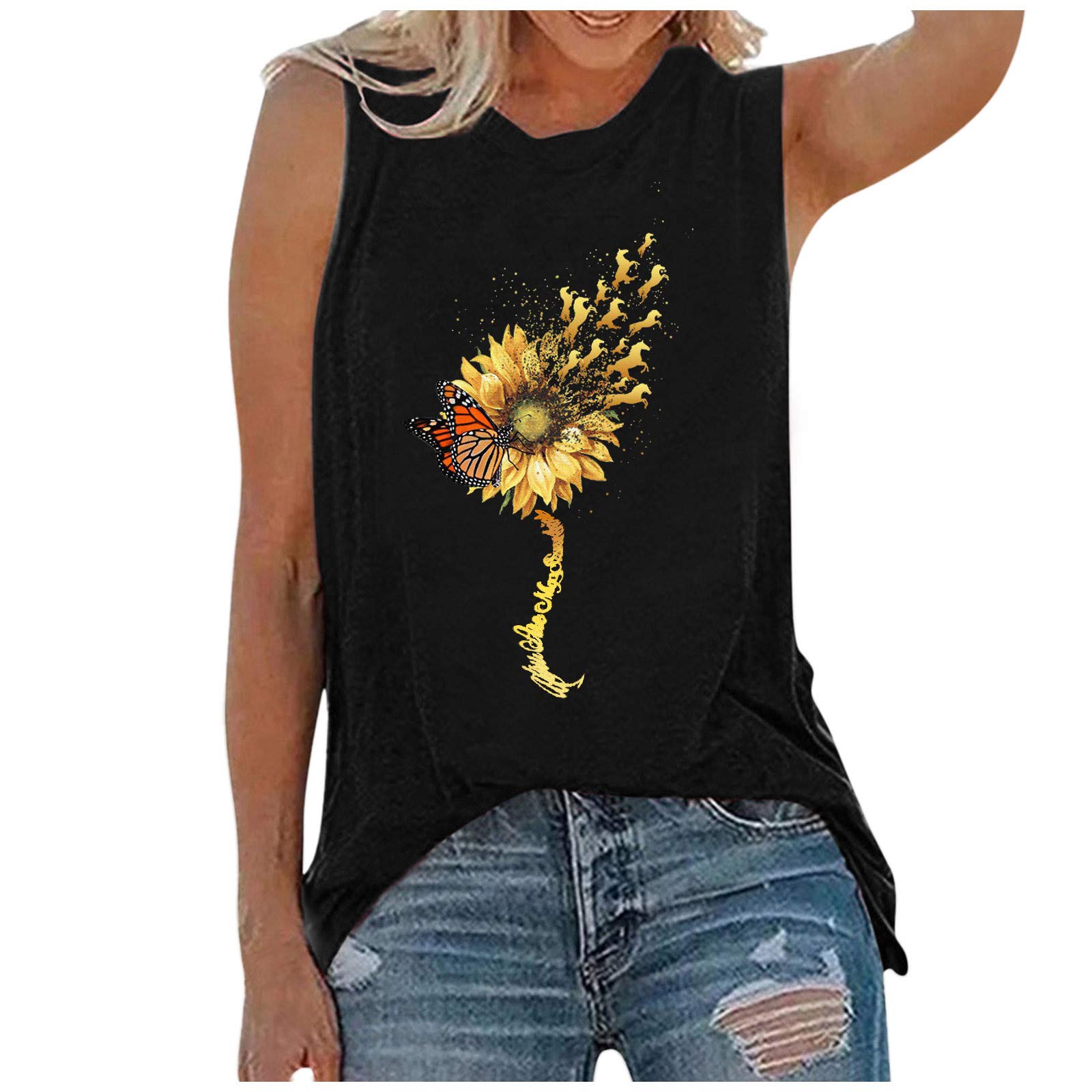 Women's Printed Sleeveless Padded Cropped Tank Top - Fashion Undershirt with O-Neck Design | Perfect for Layering, Summer Outfits & Casual Wear