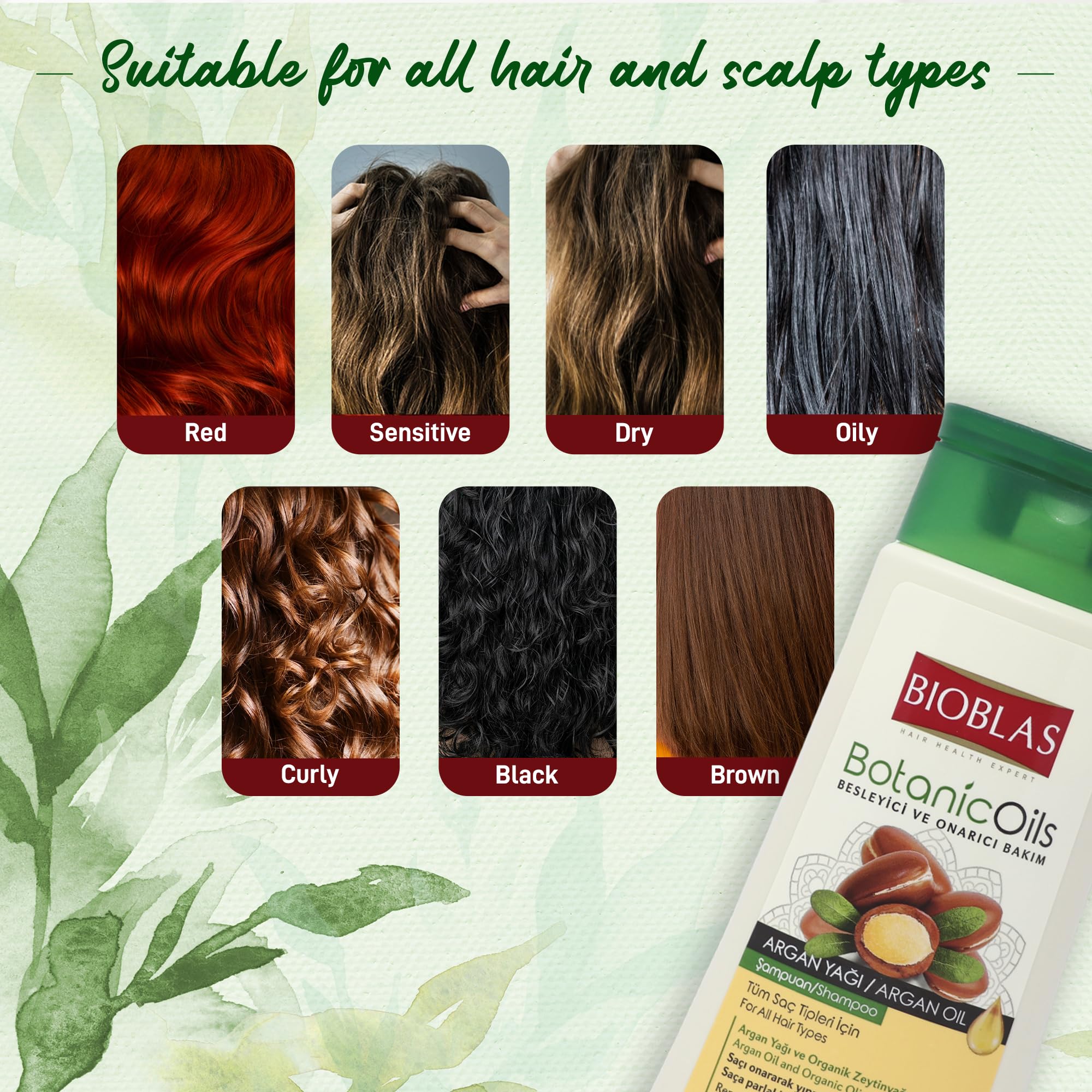 Bioblas Argan Oil & Organic Olive Oil Hair Loss Shampoo for Men and Women - Dermatologist Tested Hypoallergenic Formula for Thinning Hair - 12 oz | Daily Use for Stronger, Healthier Hair at Home & Salon