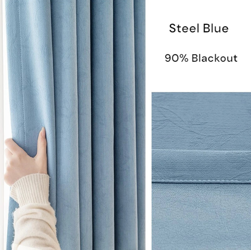 Holly Chenille Embossed Floral Blackout Curtains for Bedroom - Custom Size Thermal Insulated Window Drapes for Living Room & Nursery
