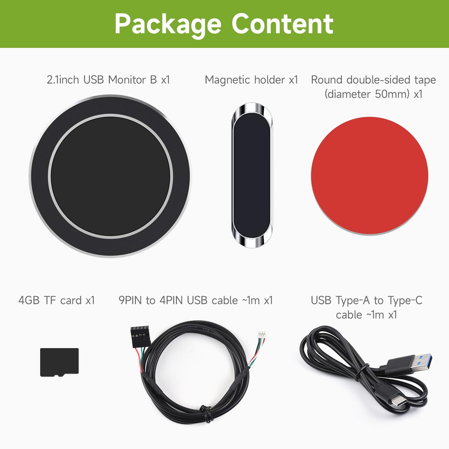 2.1inch Round LCD CPU/GPU Temperature Monitor - Waveshare AIO Water Cooling System Display with Sensor Panel for Gaming PC Builds | Perfect for Custom PC Mods, Overclocking & Performance Tracking (Black)