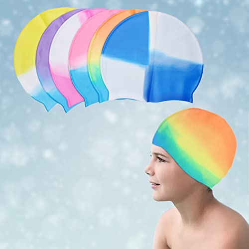 Morges Waterproof Swim Cap for Men & Women - Silicone Swimming Cap for Pool, Beach & Training - Set of 1 (Great for Lap Swimming, Water Aerobics & Triathlons)