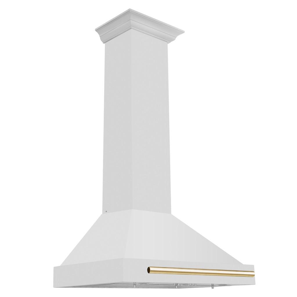 ZLINE KB4STZ G Autograph Edition Convertible Stainless Steel Range Hood with Polished Gold Accents - Professional Kitchen Ventilation for Modern Homes