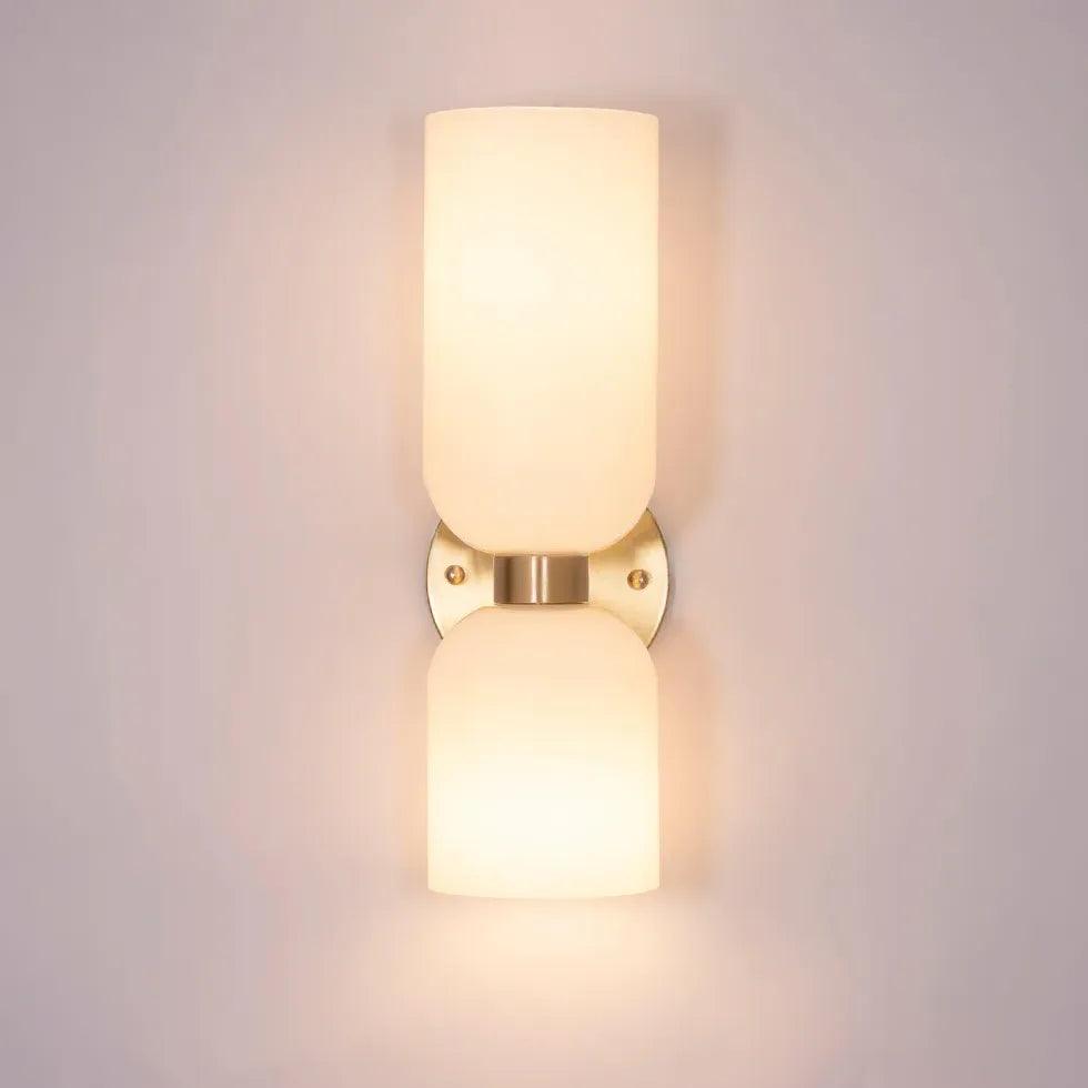Double Head Glass Up and Down Wall Lights - Modern Adjustable LED Sconce for Bedroom, Living Room, and Hallway Lighting