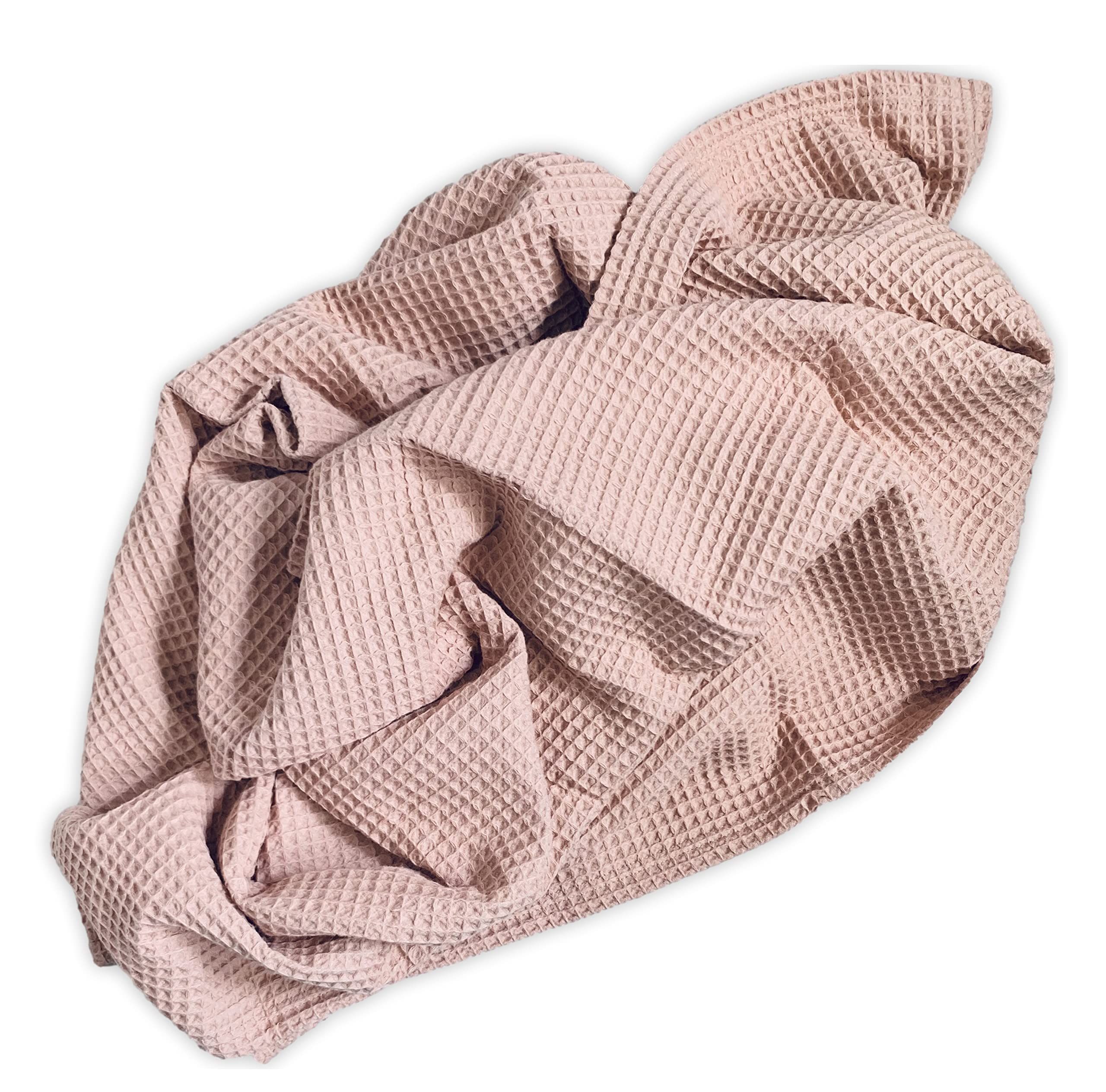 Leyl&Ari Waffle Baby Blanket - 100% Cotton Soft Summer Swaddle Blanket for Boys & Girls | Nursery, Stroller & Travel Essential | Dusty Rose