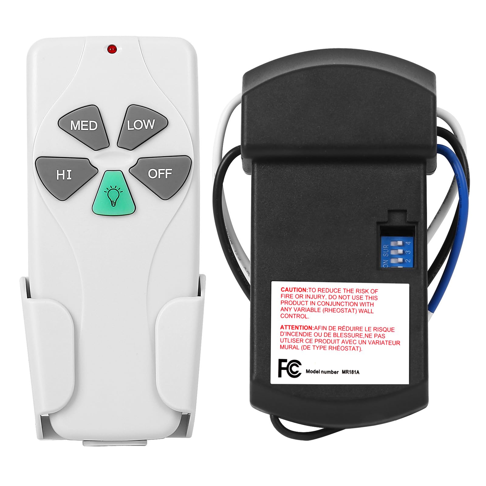 Universal Ceiling Fan Remote Control Kit - 3 Speed & Light Dimmer, UL Listed, Compatible with Hunter Hampton Bay Harbor Breeze & Most Pull Chain Ceiling Fans - Perfect for Bedroom, Living Room & Home Office Upgrade