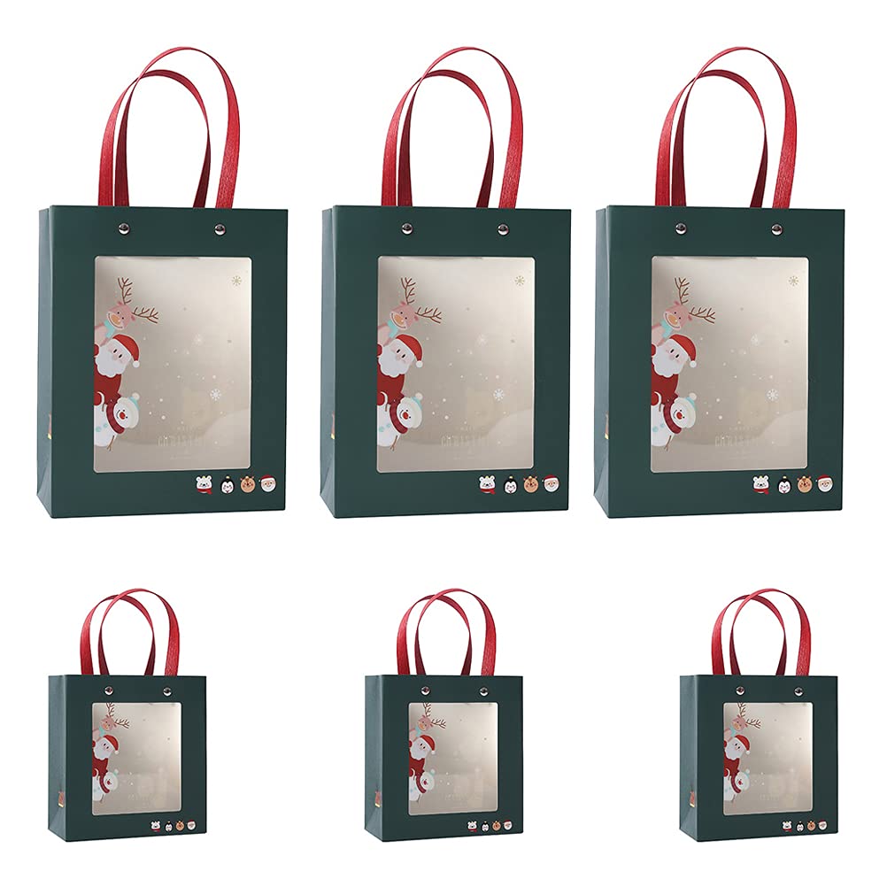 DOITOOL 6-Piece Christmas Gift Bags Set - Decorative Holiday Candy Containers, Party Favor Bags for Christmas, Birthday, Baby Shower & Festive Events (Red/Green) - Perfect for Gift Wrapping, Candy Storage & Holiday Decorations