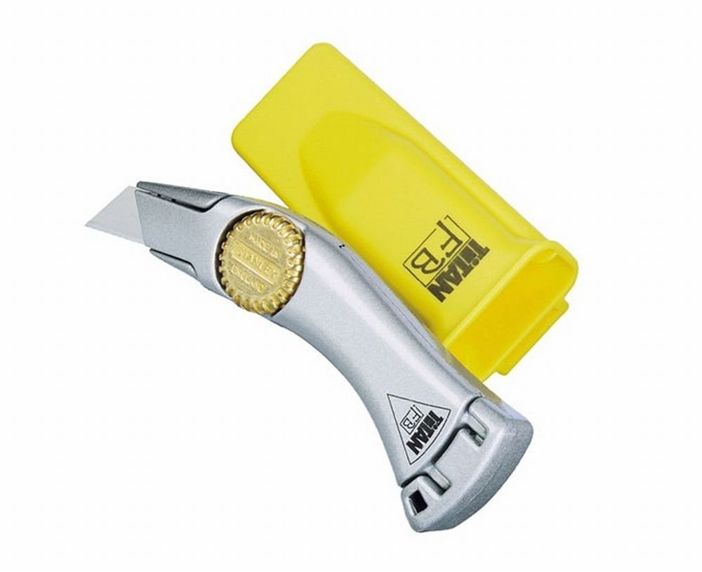 Stanley Tools 10-550M 12-Pack Titan Fixed Blade Trimming Knife - Heavy Duty Utility Knives for Carpentry, Flooring, and DIY Projects - Perfect for Contractors, Woodworkers, and Home Renovation