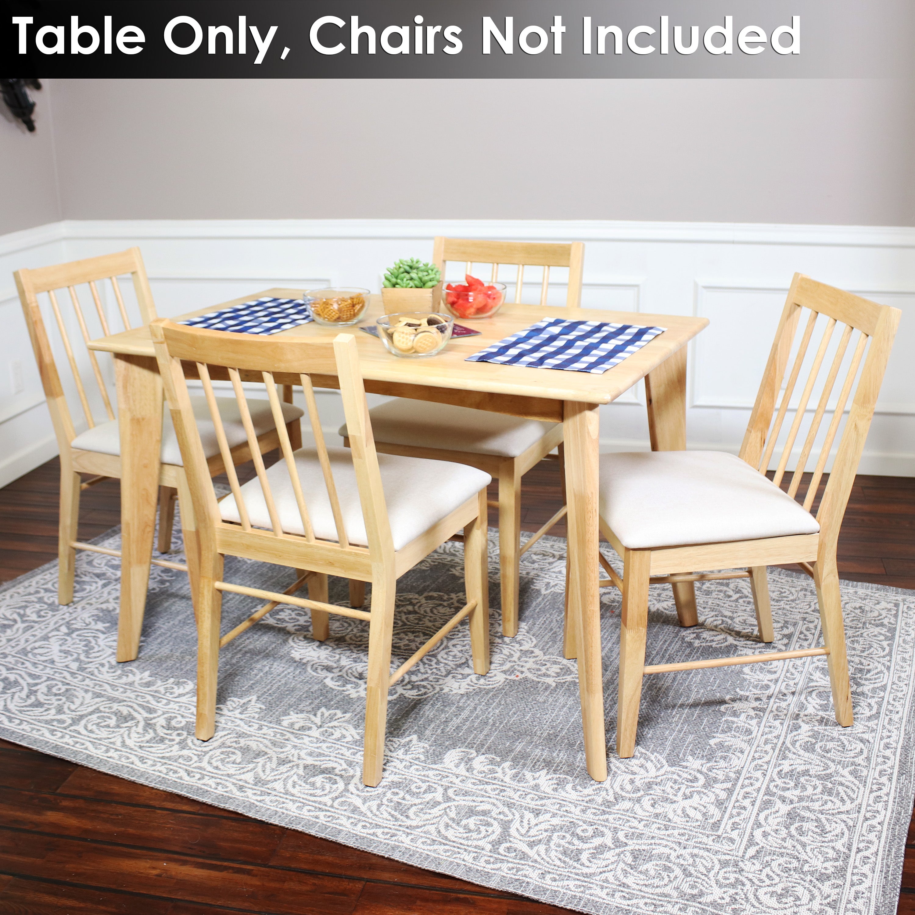 Mid Century Modern Dining Table 4ft - Natural Wood Finish - Perfect for Small Spaces, Dining Rooms & Kitchen Nooks | Sunnydaze James Collection