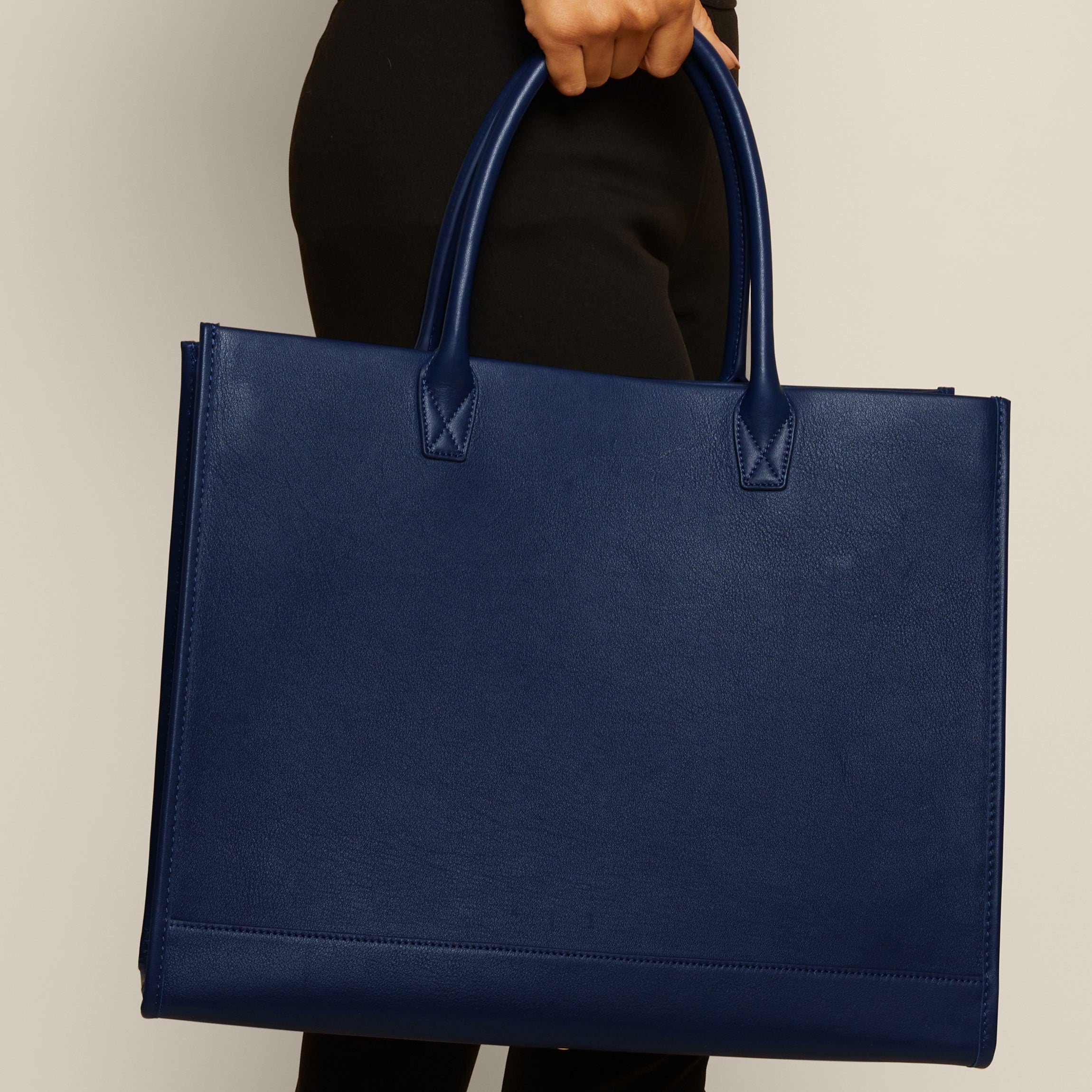 Kress XL Tote Bag - Spacious Navy Blue Canvas Tote for Women - Perfect for Work, Travel, Beach & Everyday Carry