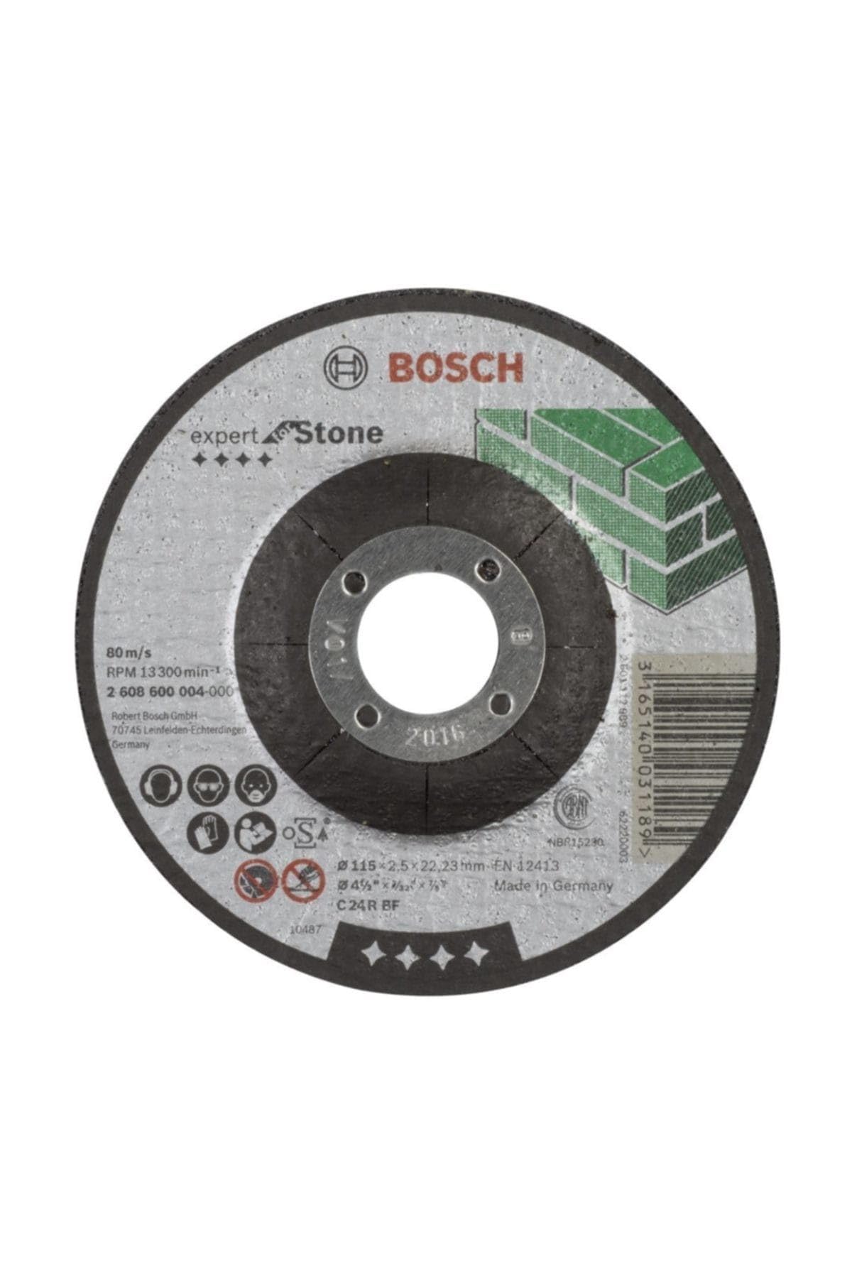 Bosch 2608600004 Diamond Stone Cutting Disc with Depressed Center - Premium Masonry & Concrete Cutting Wheel for Angle Grinders - Perfect for Tile, Brick, and Granite Cutting Projects