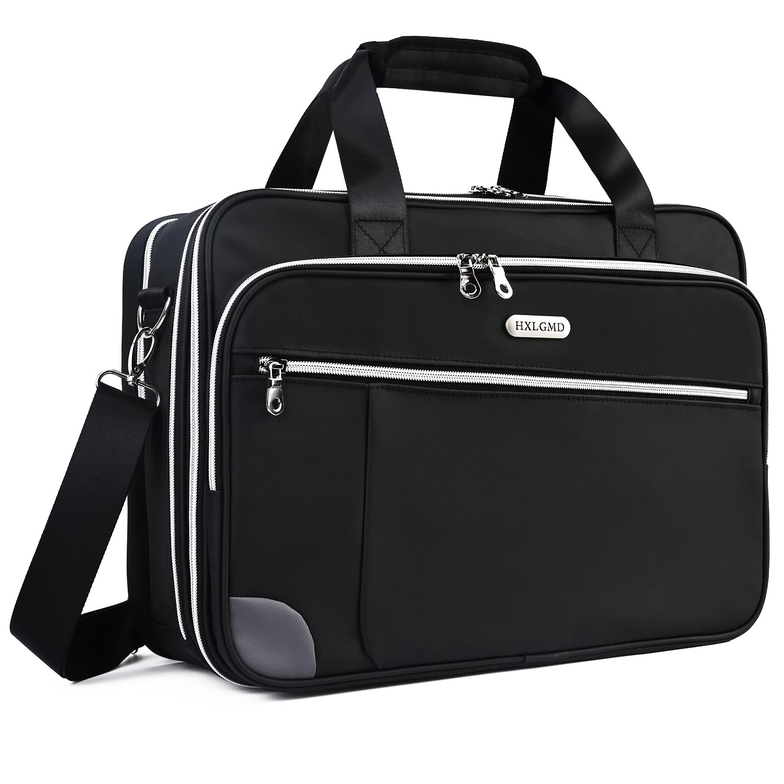 17 Inch Premium Waterproof Laptop Briefcase - Expandable Messenger Shoulder Bag for Travel, Business & Office Use