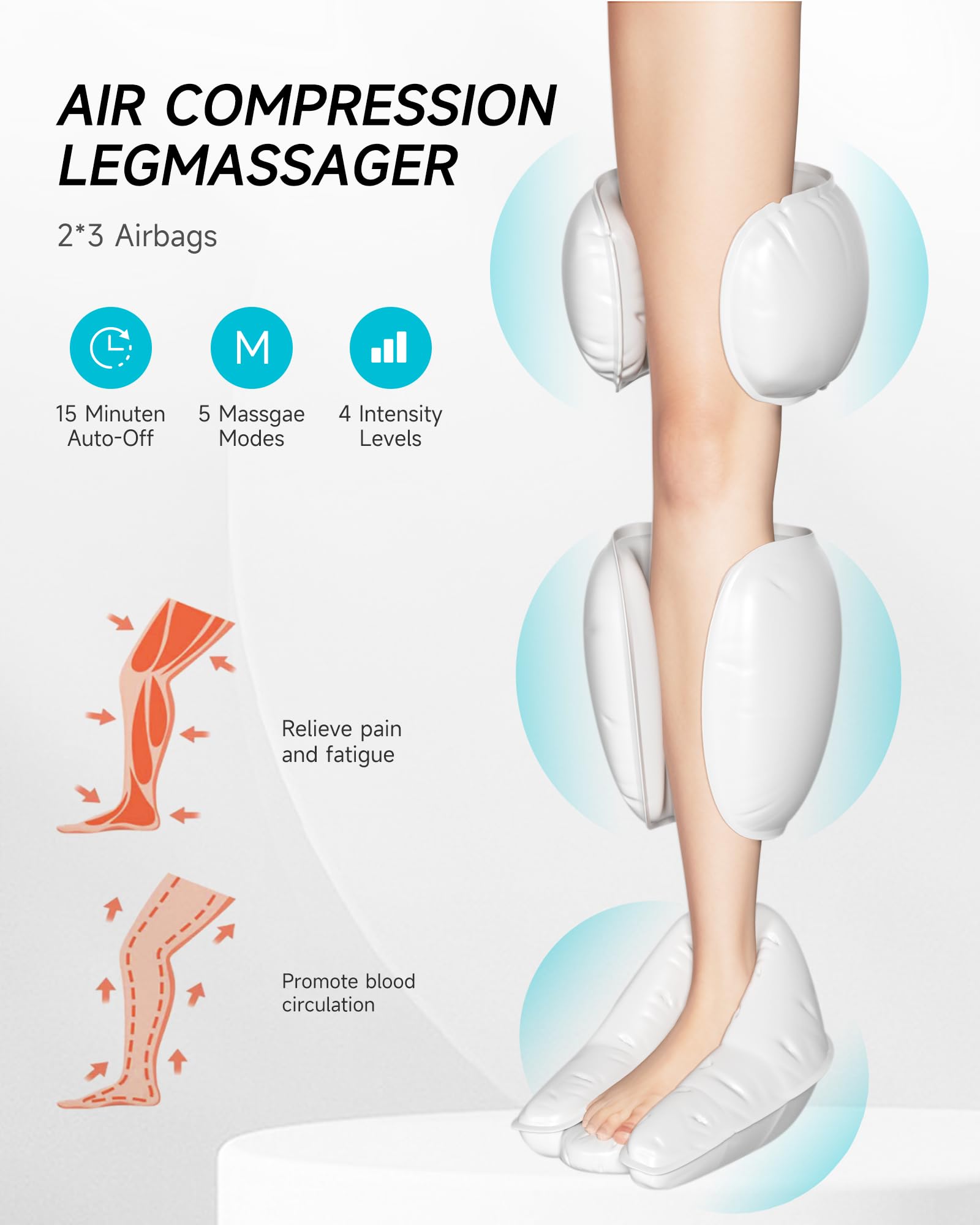 ALLJOY Leg Massager with Heat & Compression - 5 Massage Modes, 4 Intensity Levels for Circulation & Pain Relief - FSA Eligible Gifts for Men, Women, Dad & Mom - Perfect for Post-Workout Recovery, Office Relaxation & Elderly Care