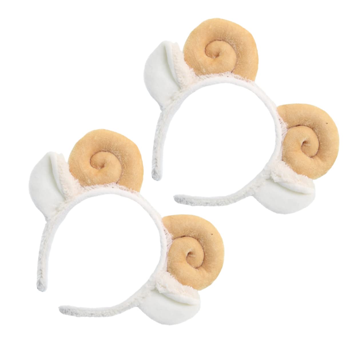 2pcs Fluffy Croissant Headband - Soft Sheep Ear Hair Accessories for Women, Cute Lamb Headpiece for Dress Up, Cosplay & Halloween Costume - Perfect for Parties, Photo Shoots and TikTok Videos
