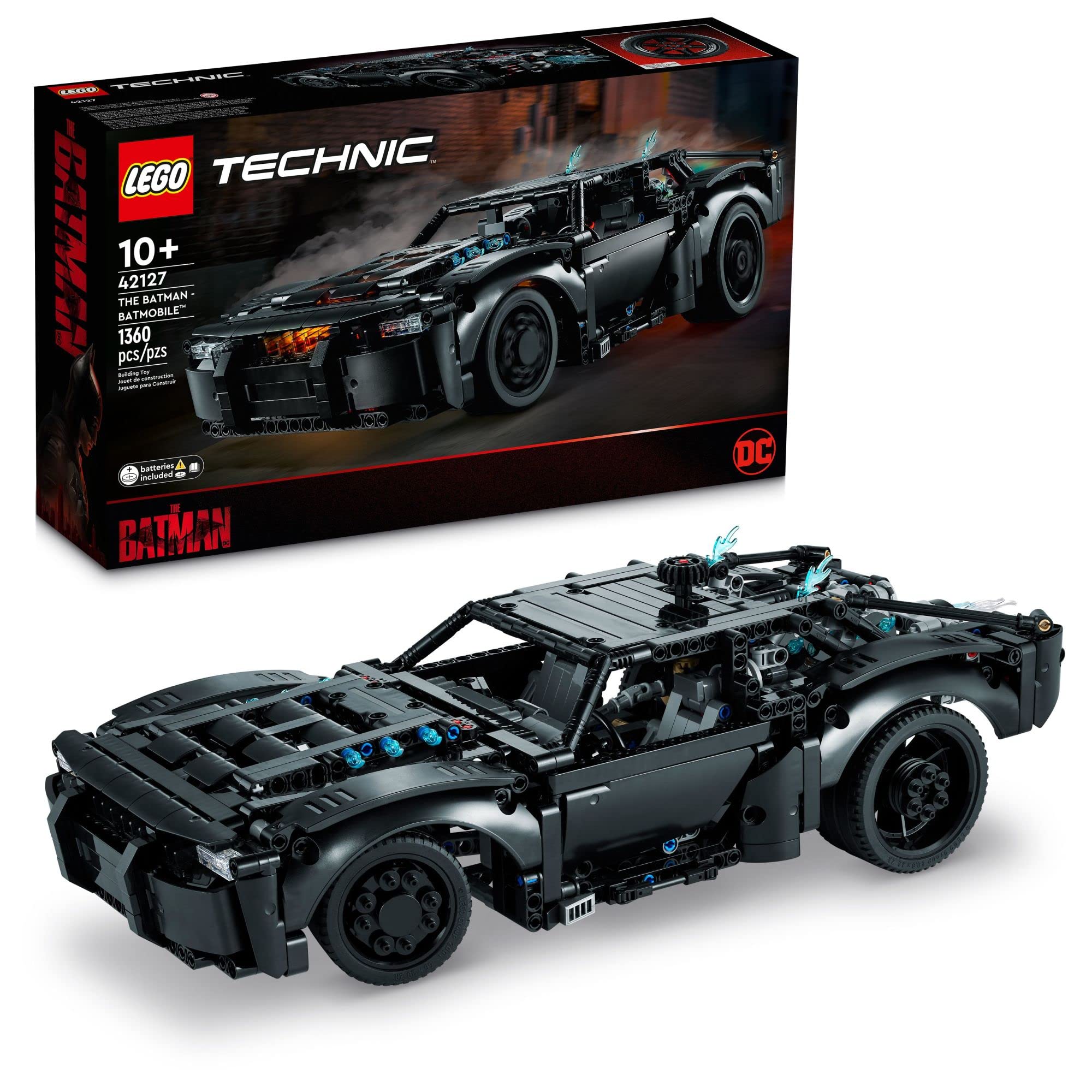 LEGO Technic The Batman – Batmobile 42127 Model Car Building Kit | 2022 Movie Collection | Superhero Toy for Kids & Teens with Light Bricks | Perfect for Birthday Gifts & DC Fans Display