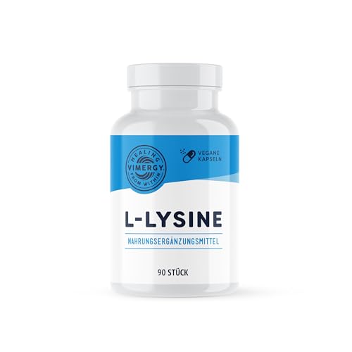 Vimergy L-Lysine 90 Capsules - Vegan Non-GMO Gluten-Free Supplement for Healthy Skin, Hair, Nails & Joint Support - Metabolism Booster - Perfect for Daily Wellness & Immune System Maintenance