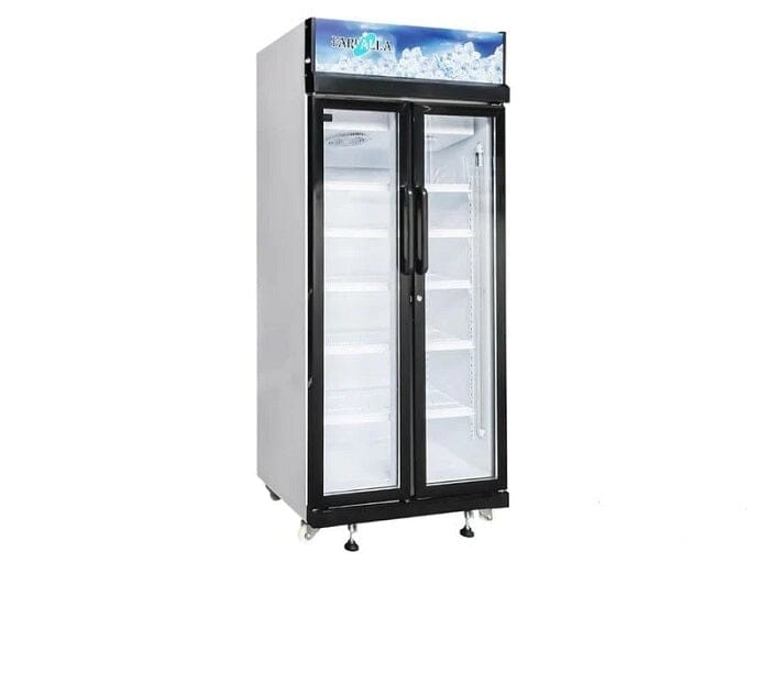Farfalla FSC 2D560FIN 560L Frost Free Commercial Drink Chiller - 2 Door Glass Display Refrigerator for Restaurants, Bars, and Convenience Stores