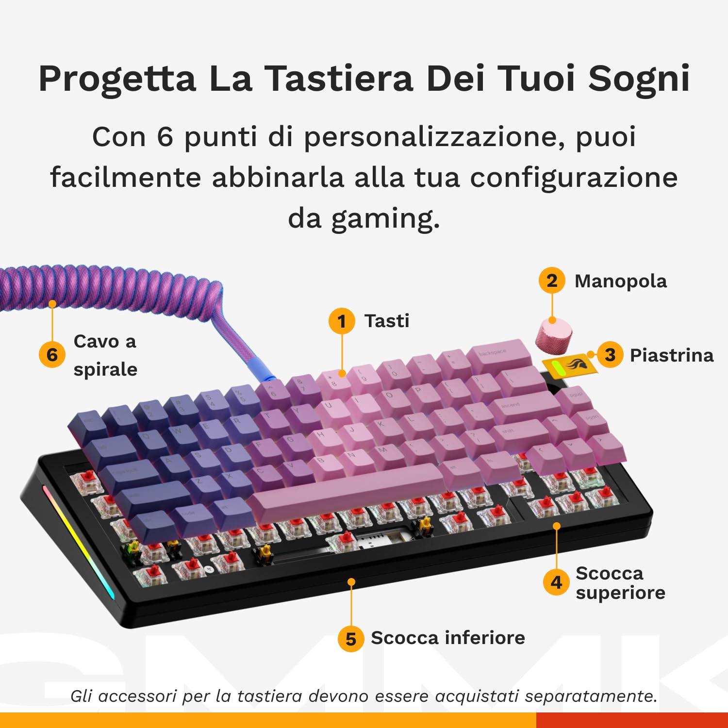 Glorious GMMK 3 65% Customizable Mechanical Gaming Keyboard - Hot Swappable MX Switches, Modular Gaskets, Aluminum Plate, Sound Dampening Foam, ISO/EU Layout - Black | Perfect for Esports, Streaming & Office Work