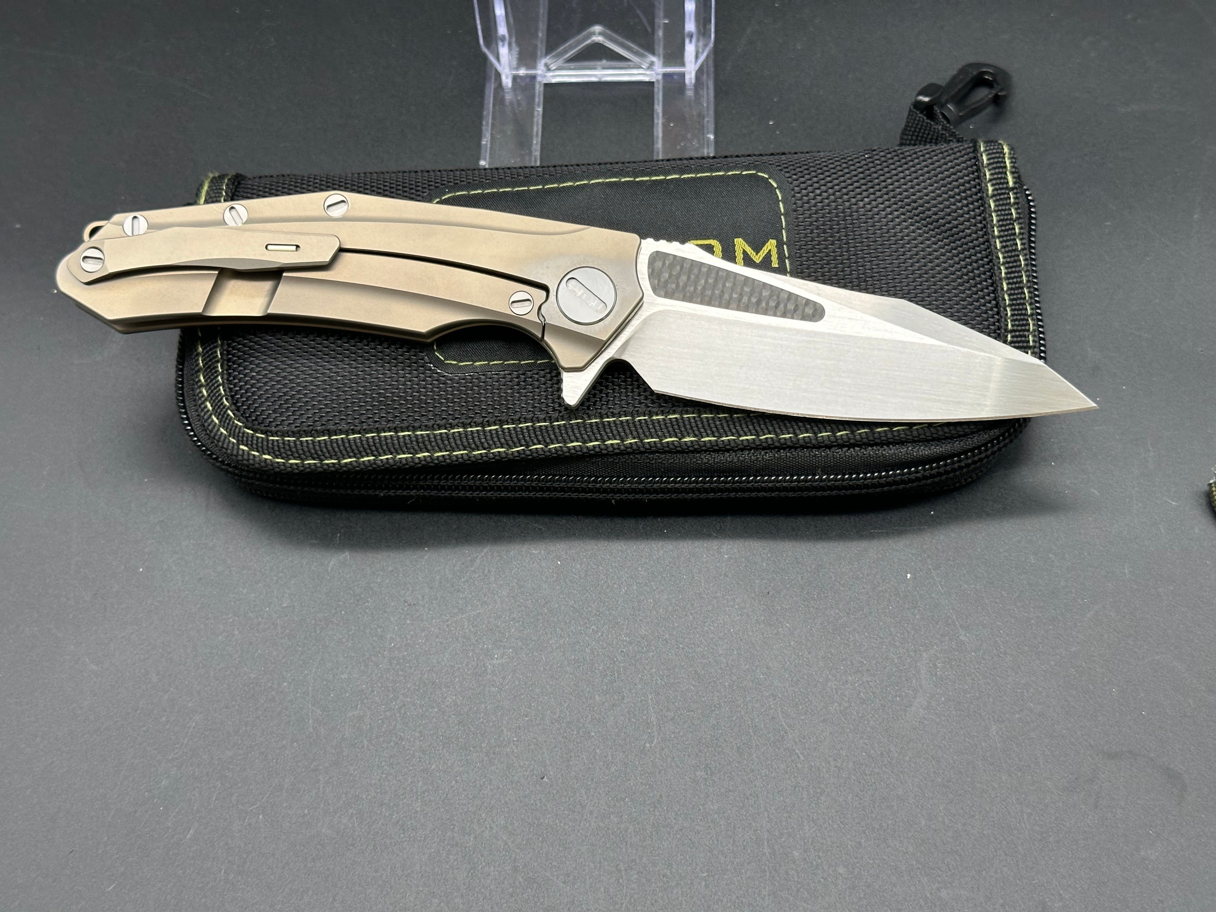 Kevin John Venom Attacker Titanium & Carbon Fiber Handle Folding Knife with M390 Steel Blade - EDC, Outdoor Survival, Camping, Hunting Gear
