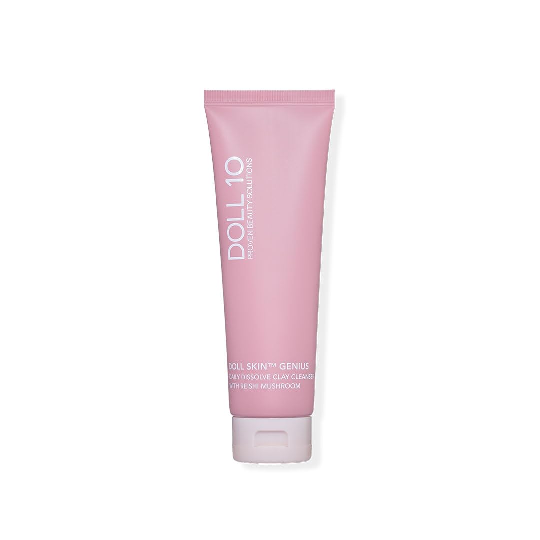 DOLL SKIN GENIUS™ Daily Dissolve Clay Cleanser with Reishi Mushroom - Deep Pore Cleansing & Oil Control Face Wash for Acne-Prone Skin - Perfect for Morning & Night Skincare Routine