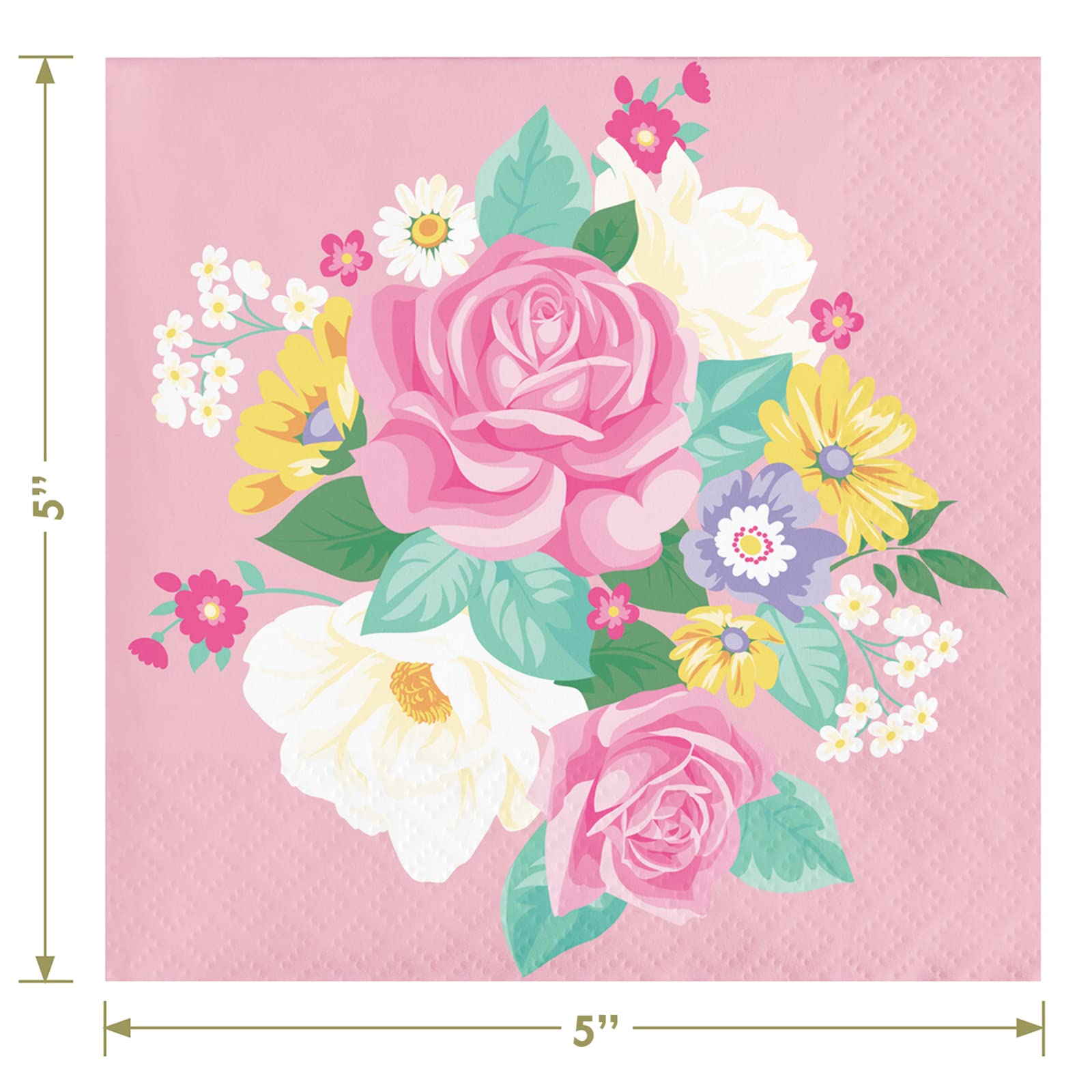 Elegant Floral Tea Party Supplies Set - 16-Piece Scalloped Paper Plates, Napkins, Forks, Cups & Table Cover for Girls Birthday Party, Bridal Shower, Baby Shower & Garden Tea Party Decorations