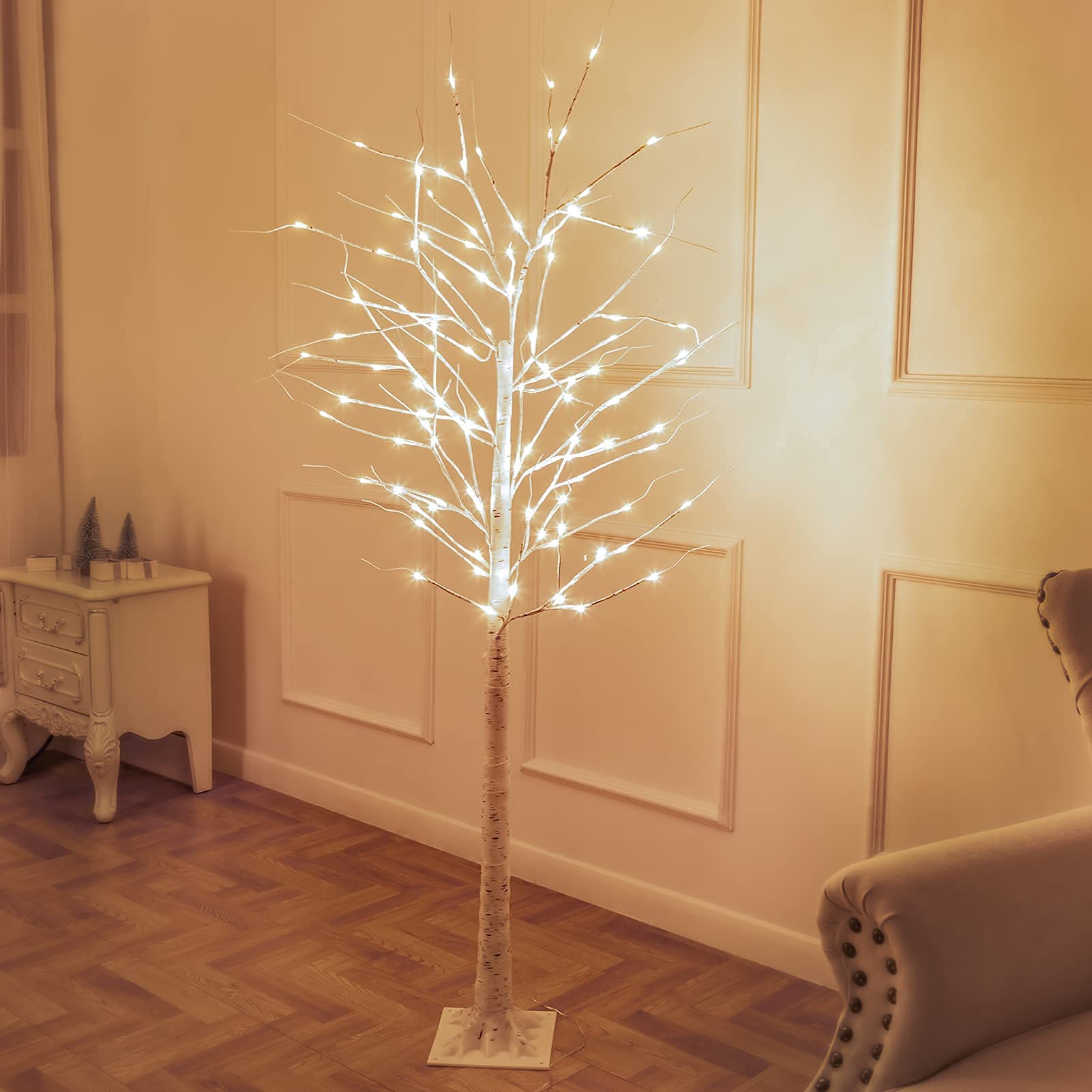 6Ft LED Solar Birch Tree Lights Outdoor - Waterproof Fairy Lights for Holiday Decor, Christmas, Wedding, Easter, Halloween & Fall - Perfect for Garden, Patio, Yard & Landscape Decoration